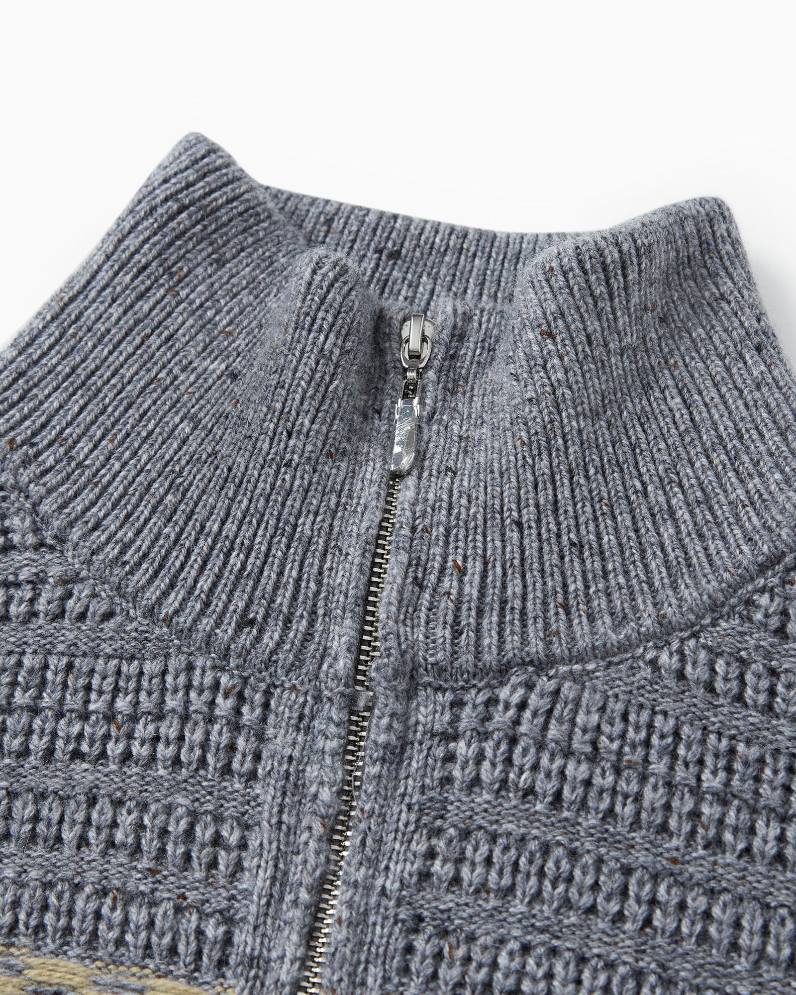 SAME FLOW Fair Isle Half-Zip Oversized Sweater