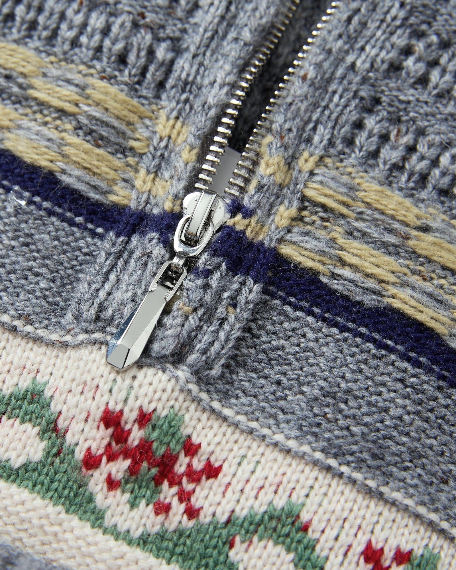 SAME FLOW Fair Isle Half-Zip Oversized Sweater