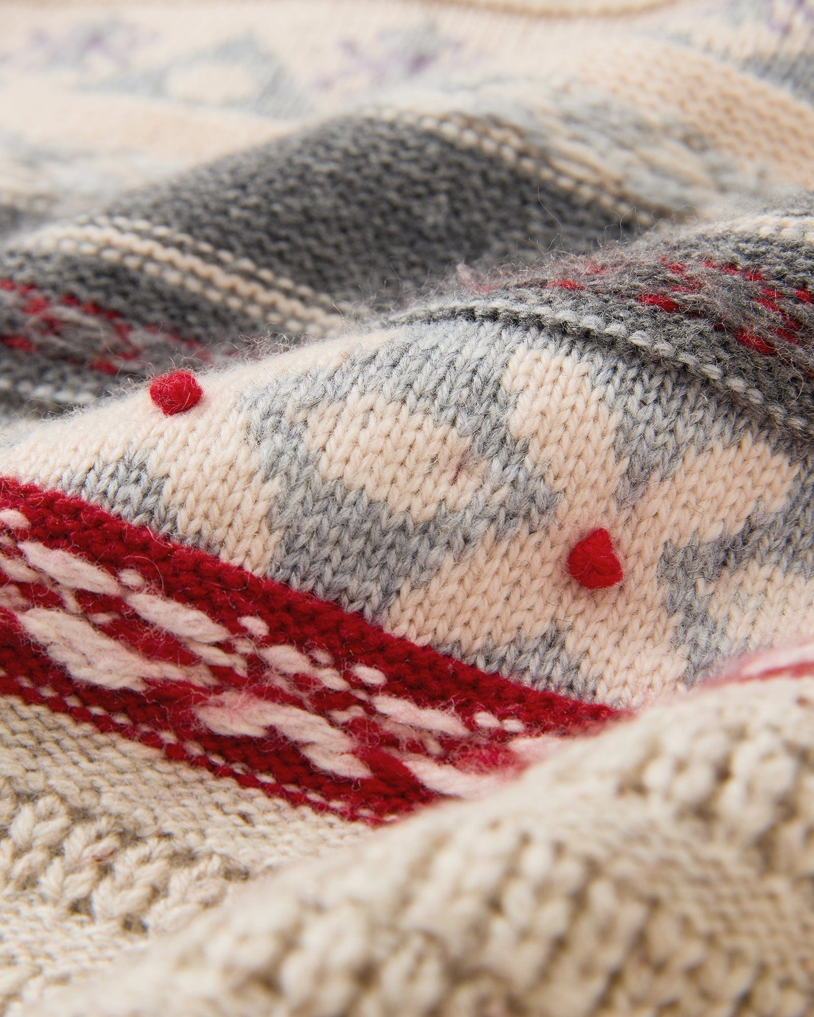 SAME FLOW Fair Isle Half-Zip Oversized Sweater