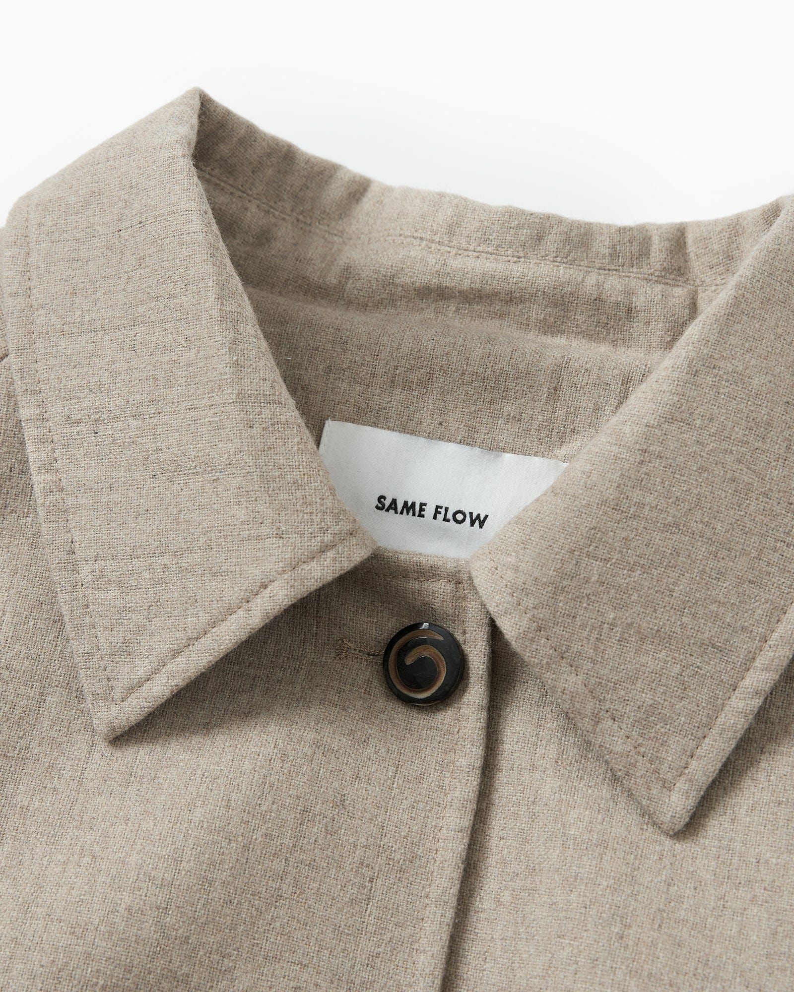 SAME FLOW Essential Asymmetric Wool-Blend Long Coat