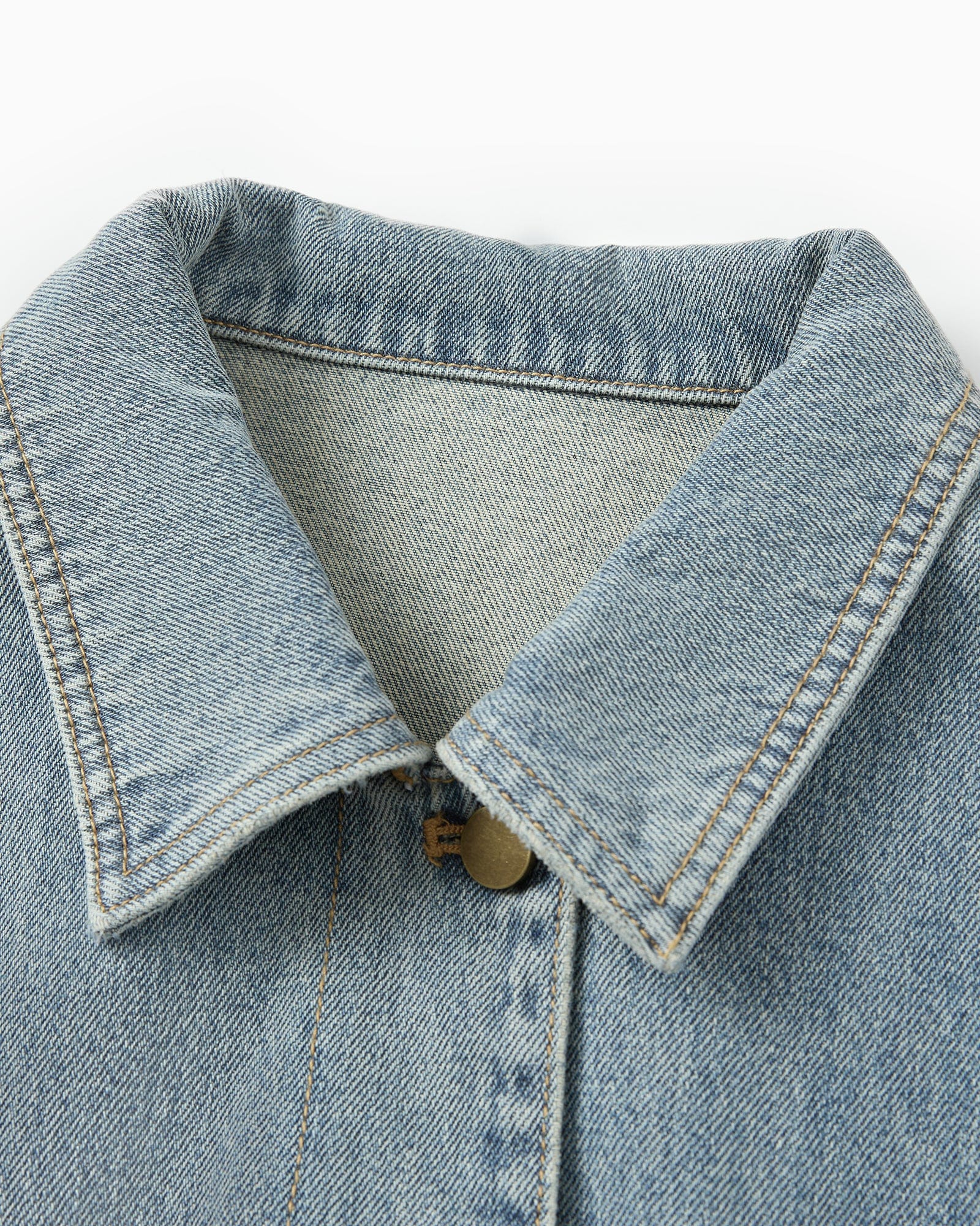 SAME FLOW Distressed Washed Gradient Denim Jacket