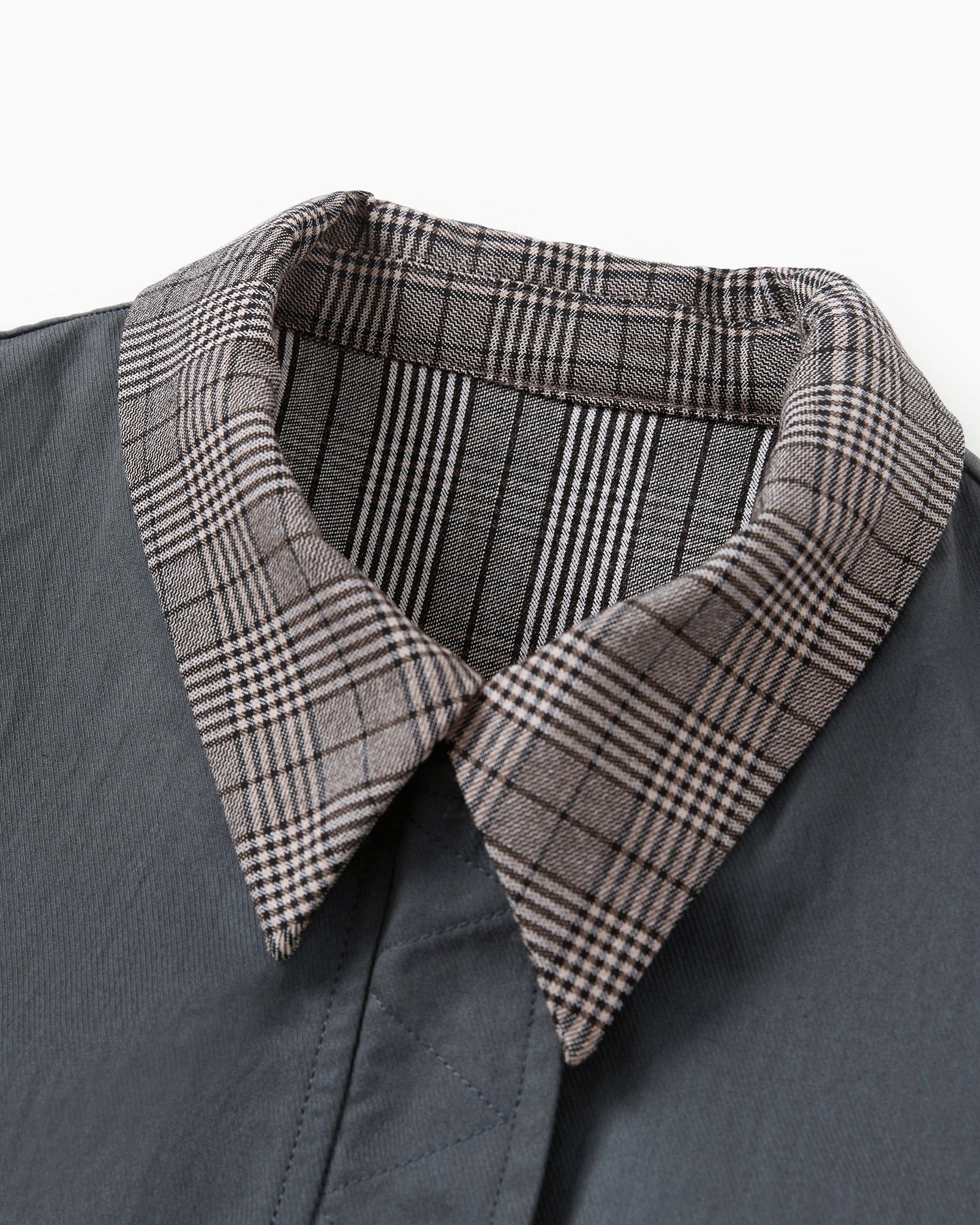 SAME FLOW Retro Reversible Plaid Layered Jacket