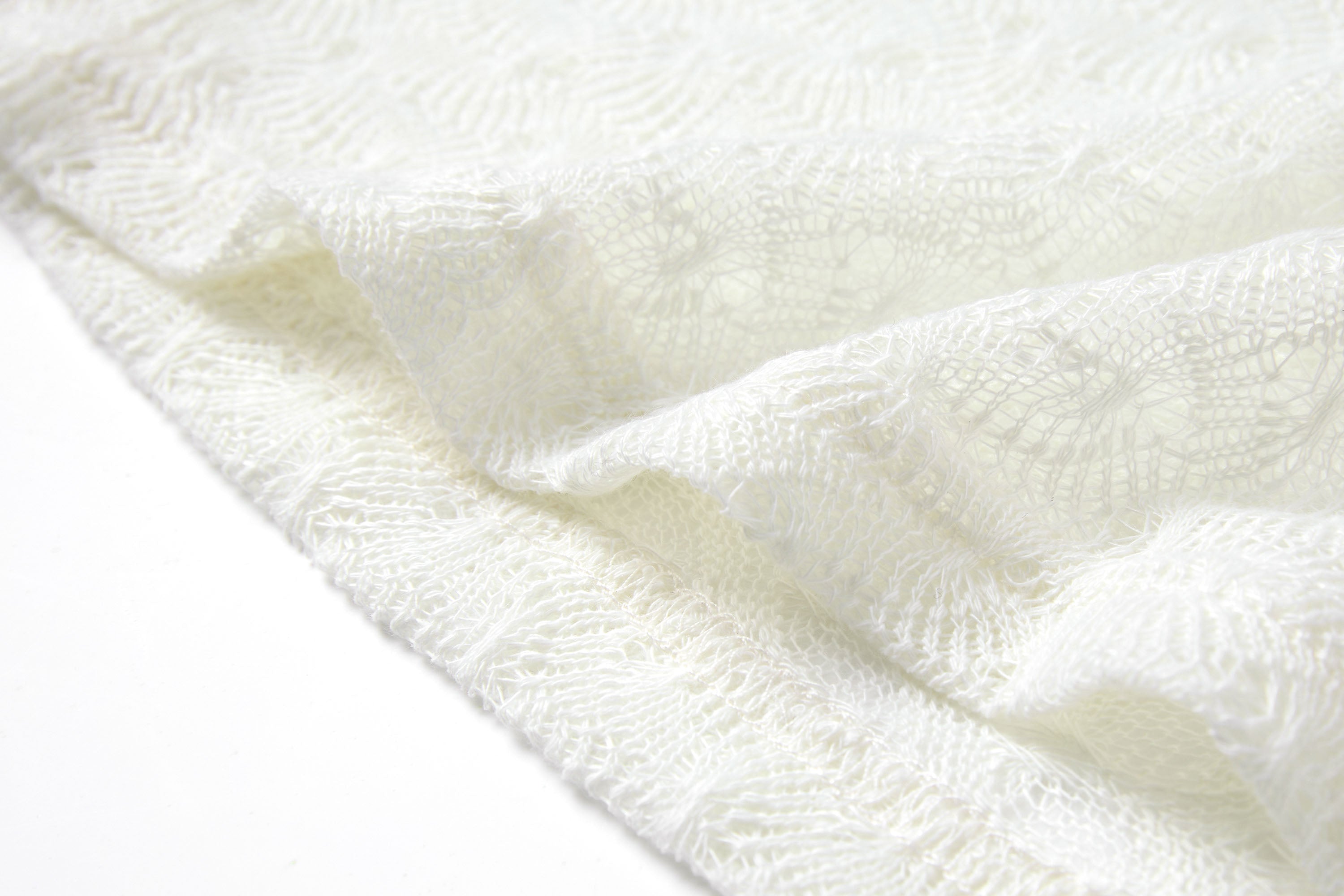 SAME FLOW Sheer Foldover Knit Top