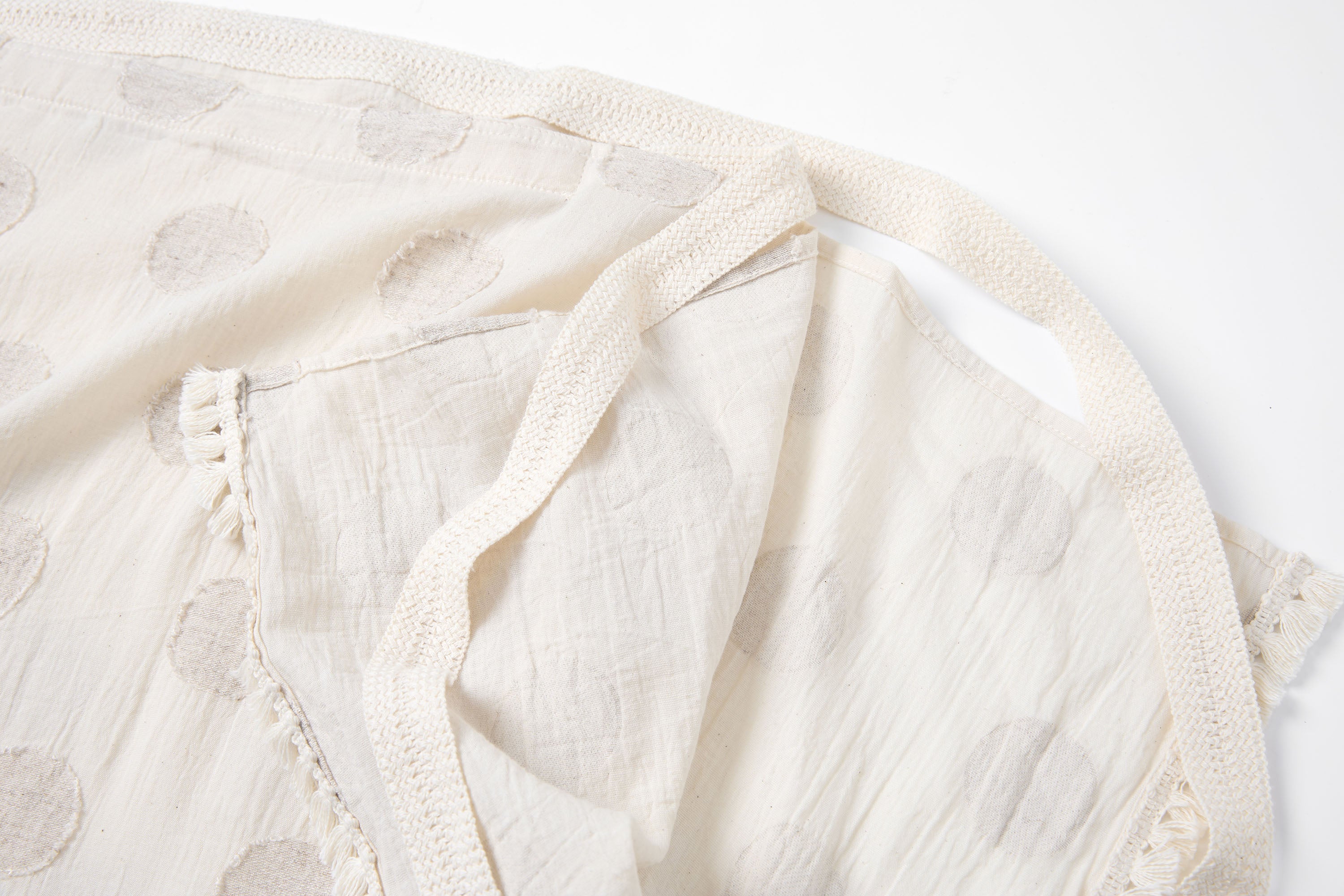SAME FLOW Asymmetrical Dot Fringe-Trim Tie Skirt