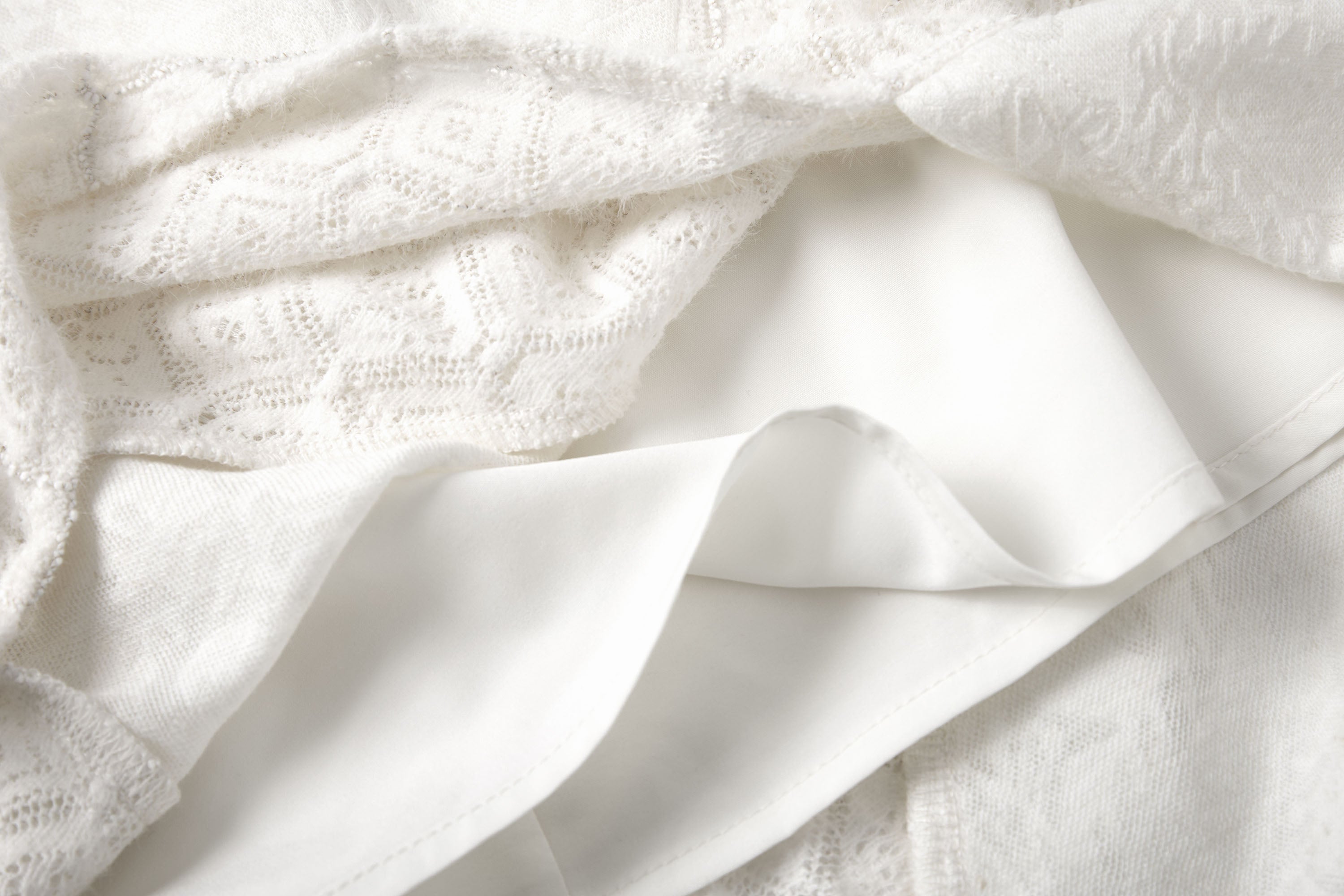 SAME FLOW Ruffle Asym Slip Lace-Panel Dress