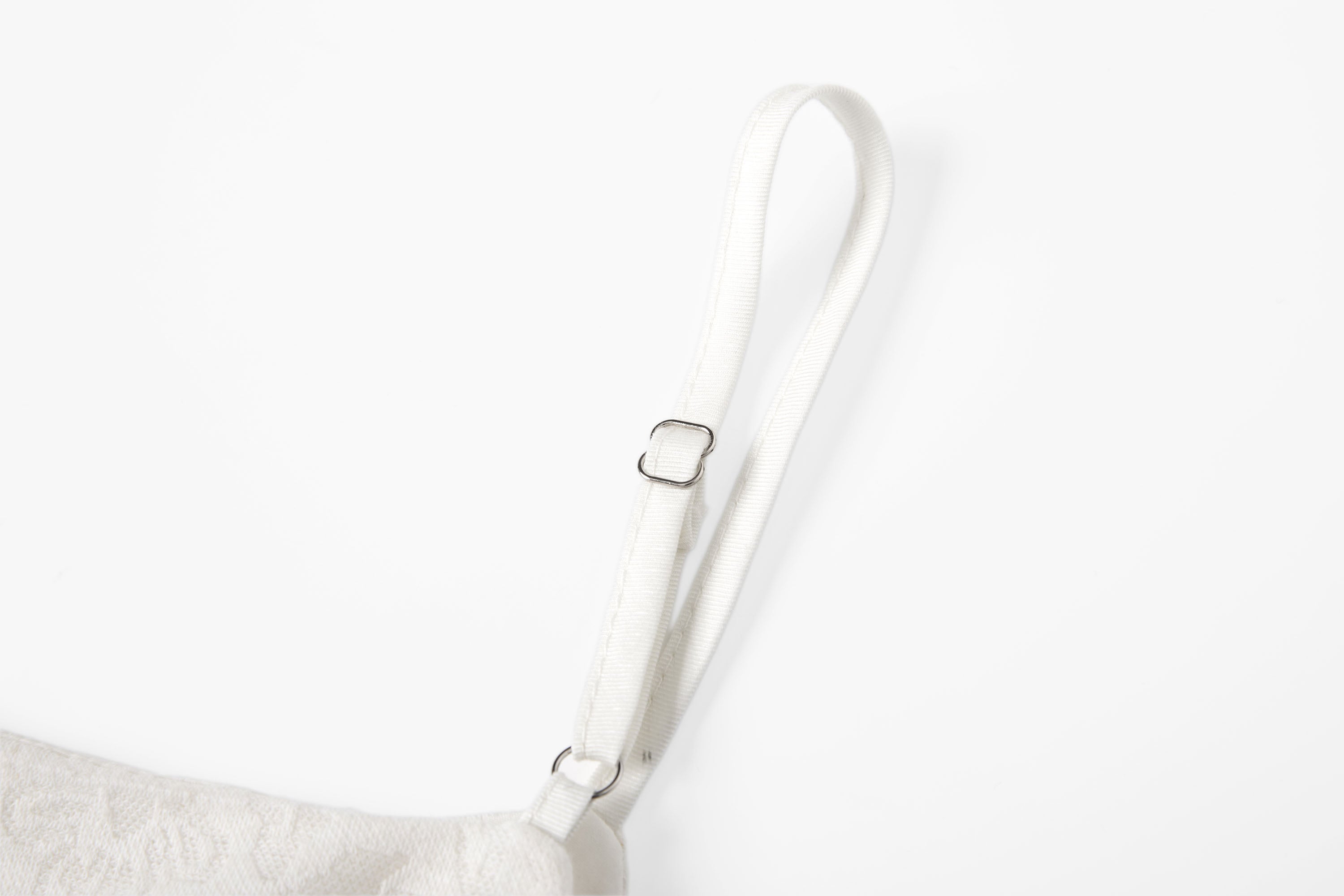 SAME FLOW Ruffle Asym Slip Lace-Panel Dress