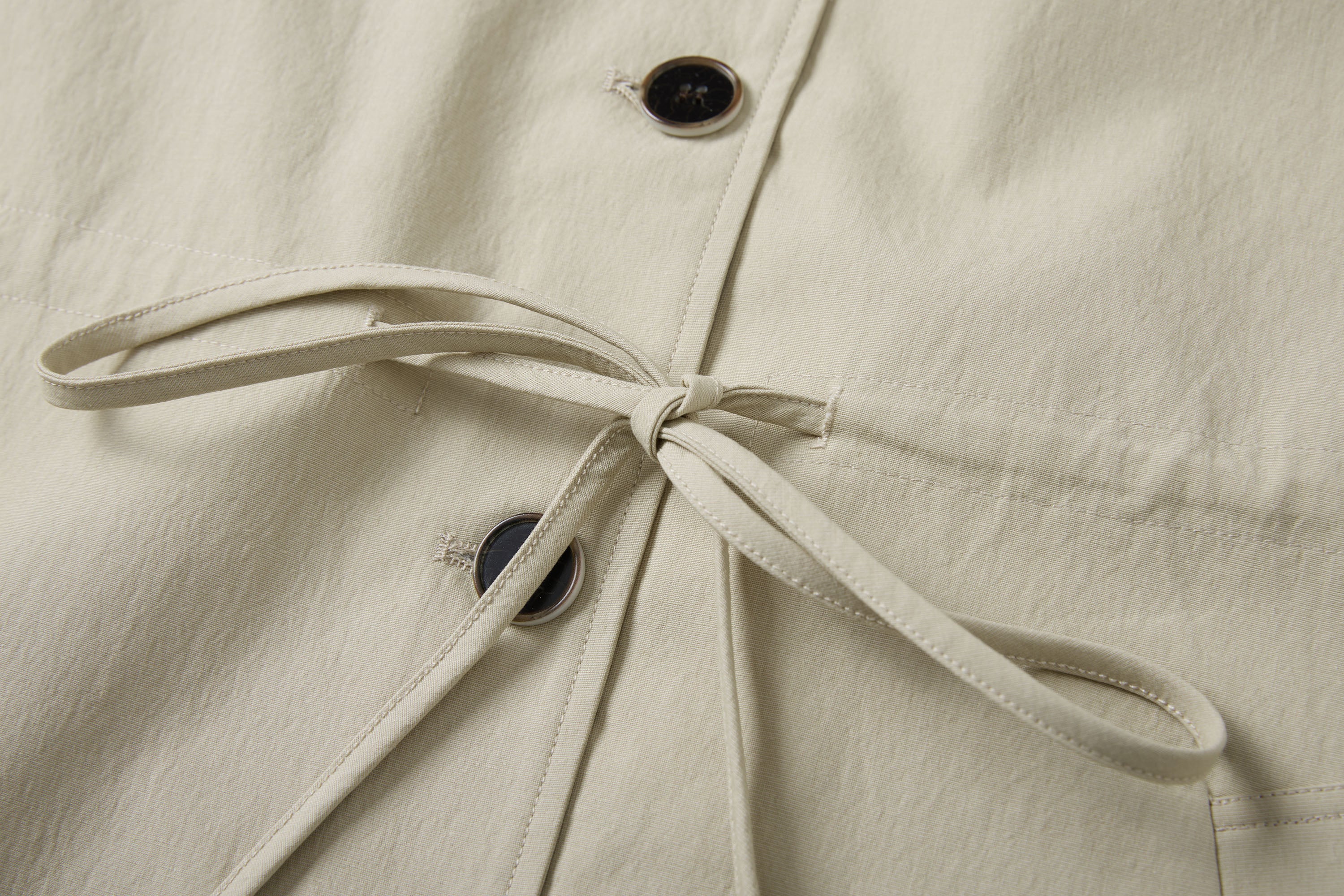 SAME FLOW Woven PU Collar Drawstring Jacket