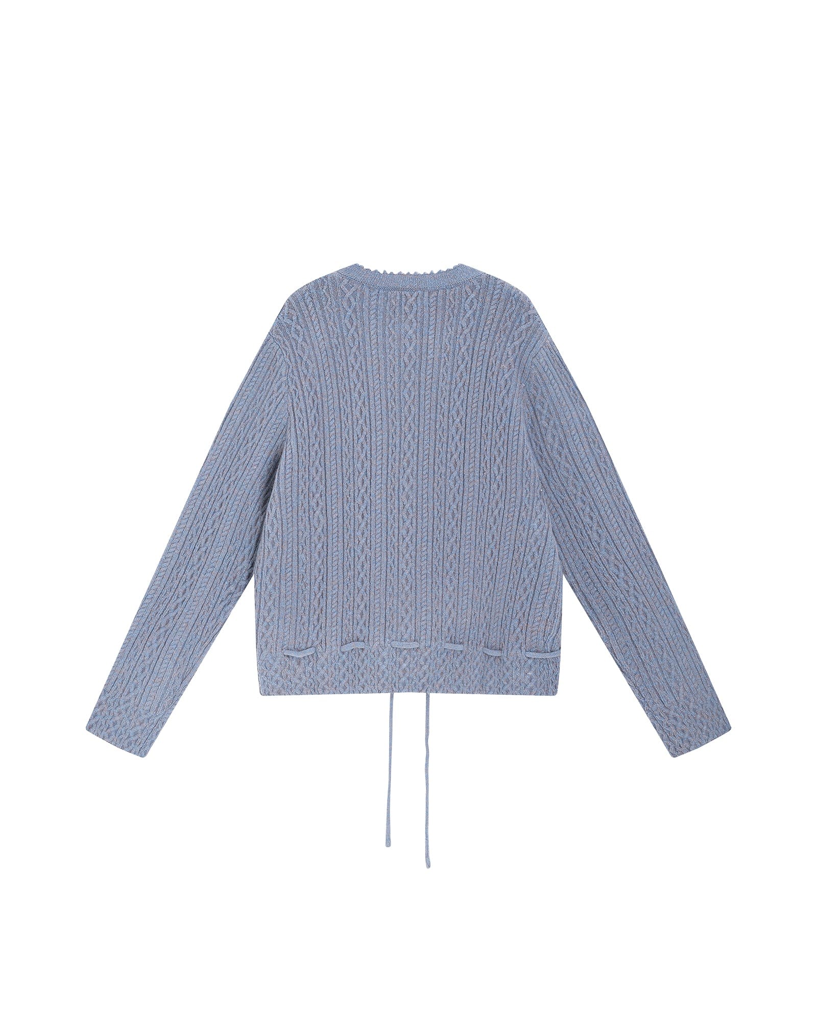 SAME FLOW Drawstring Flower Embroidery Sweater