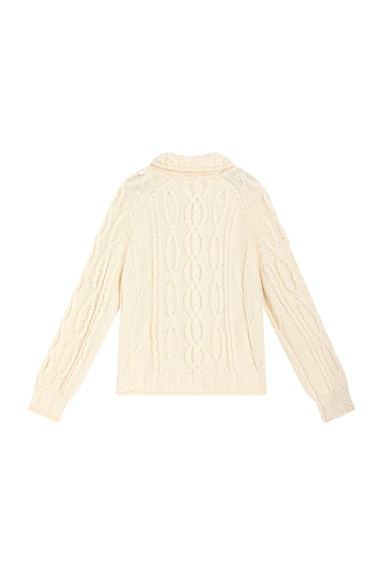 SAME FLOW Chunky Cable-Knit Raglan Sweater