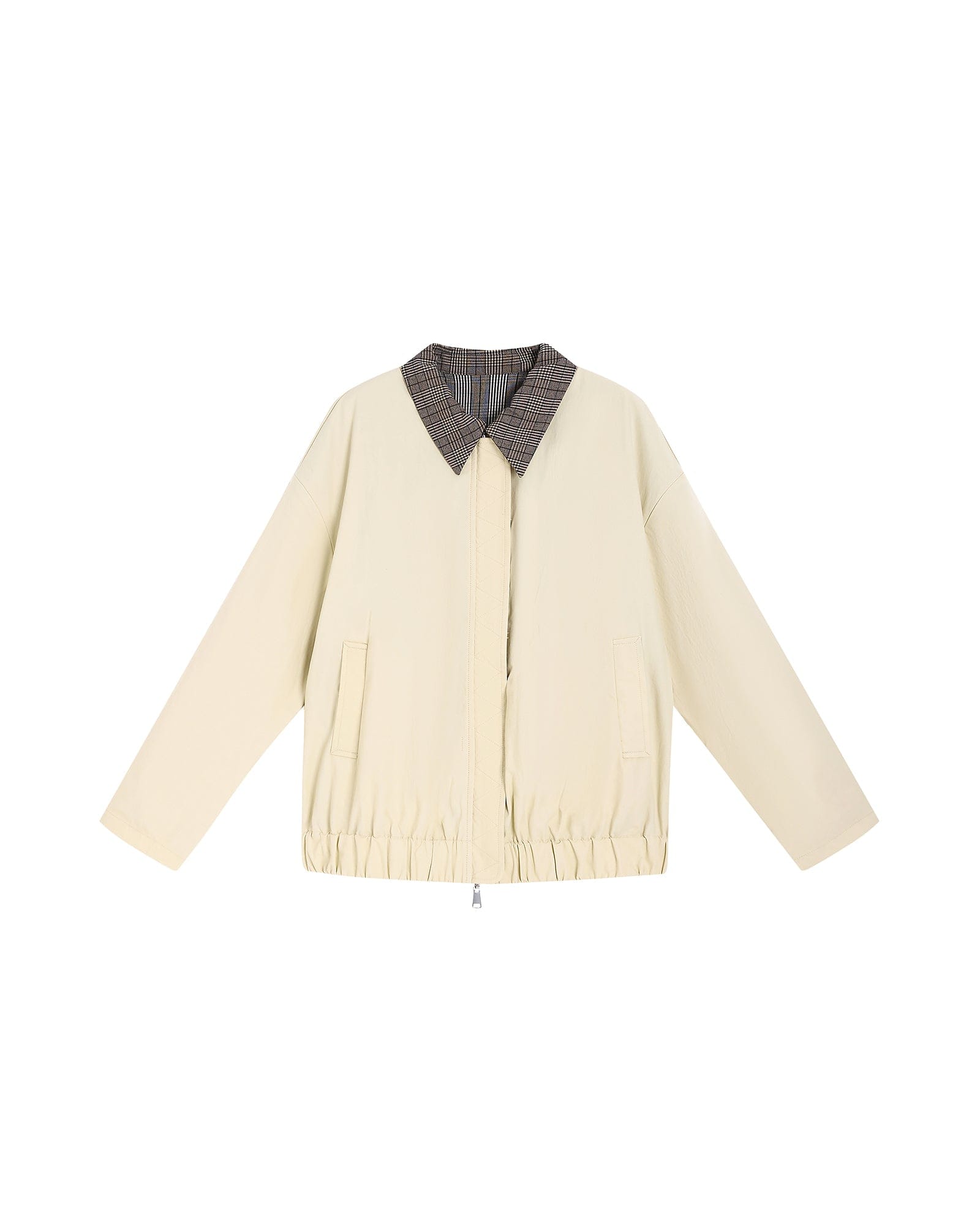 SAME FLOW Retro Reversible Plaid Layered Jacket