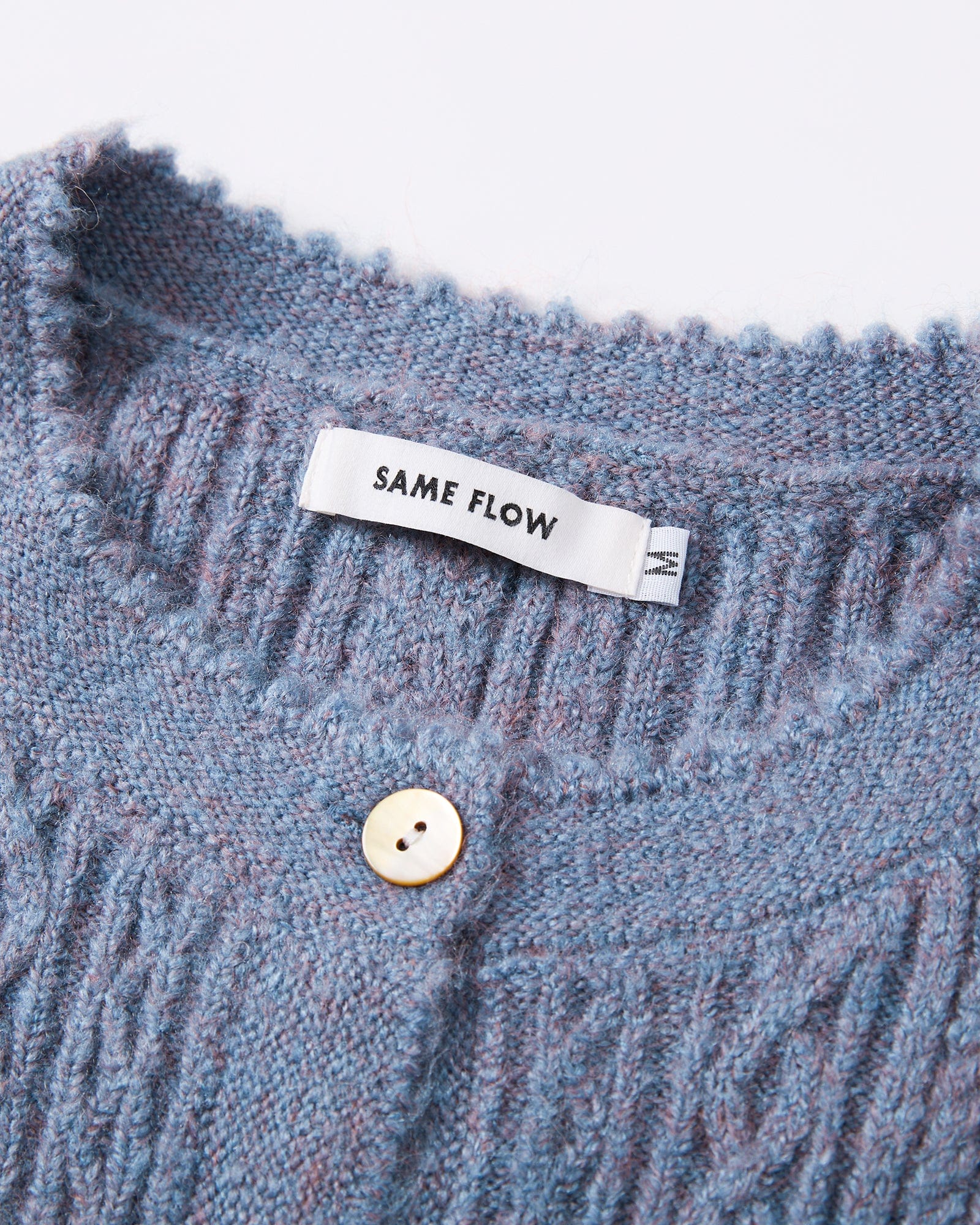 SAME FLOW Drawstring Flower Embroidery Sweater