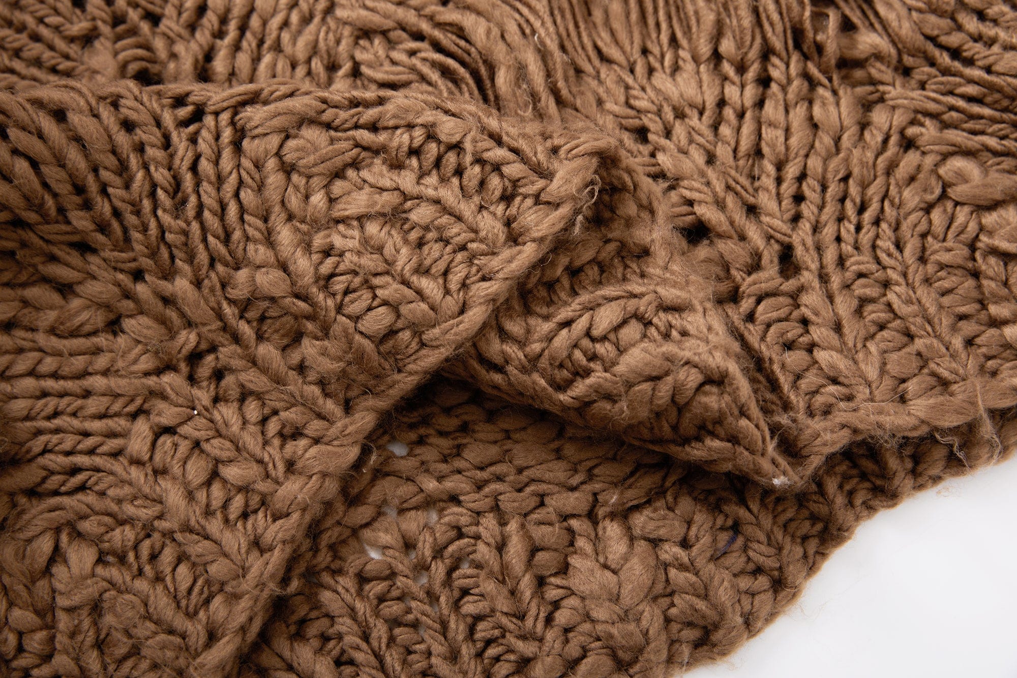 SAME FLOW Crocheted Open-Knit Pullover Sweater