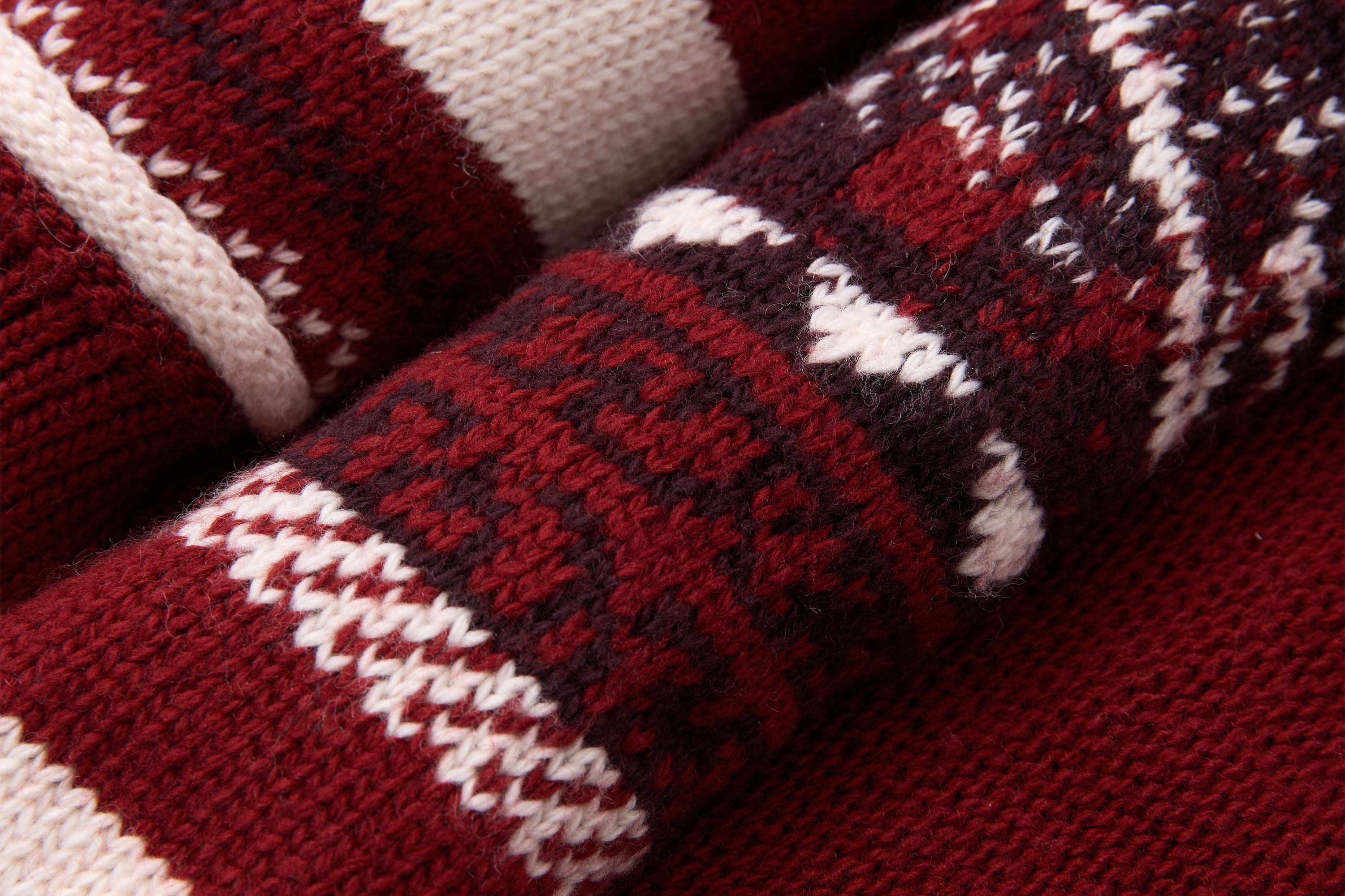 SAME FLOW Retro Jacquard Sleeve Sweater & Shawl Set