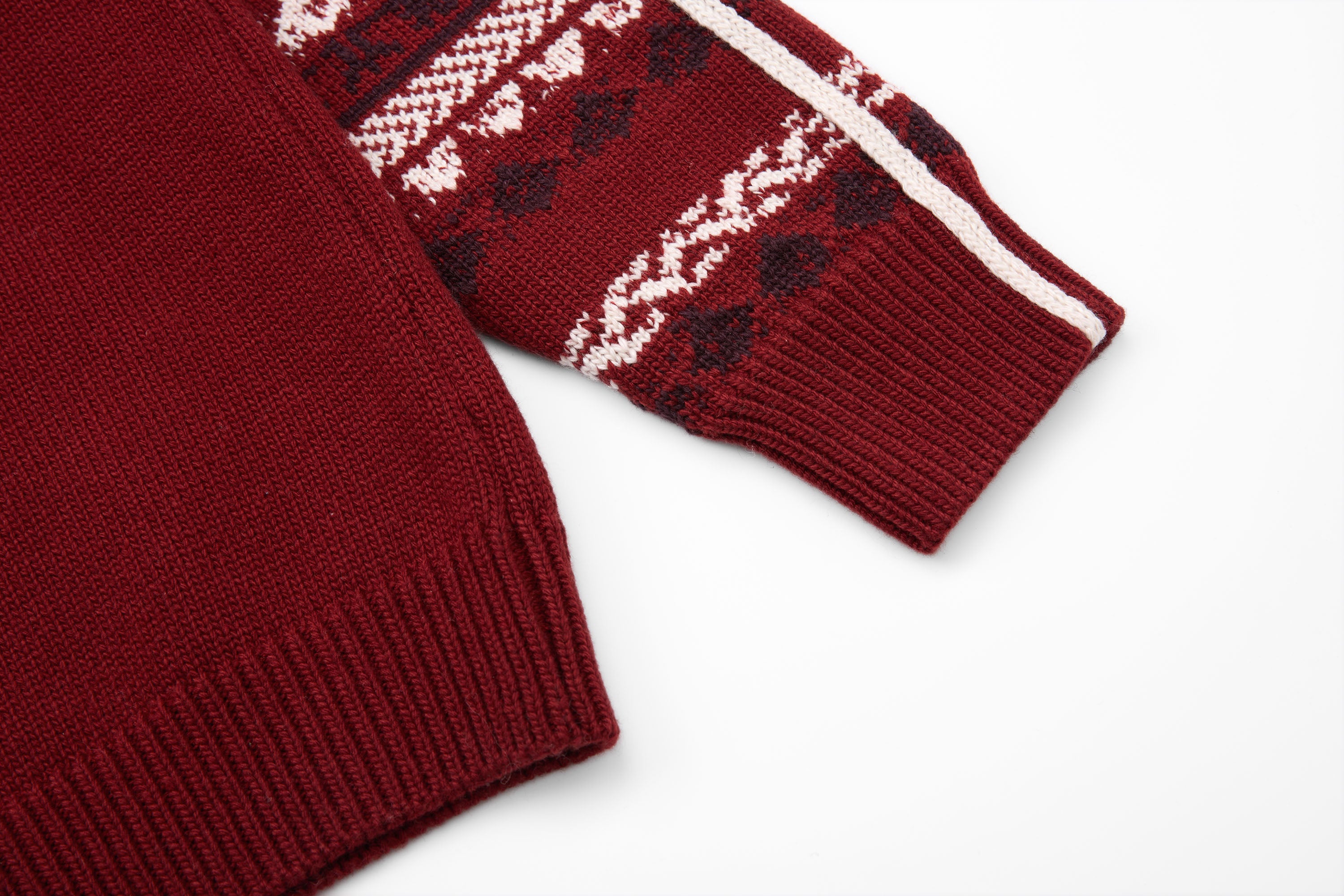 SAME FLOW Retro Jacquard Sleeve Sweater & Shawl Set