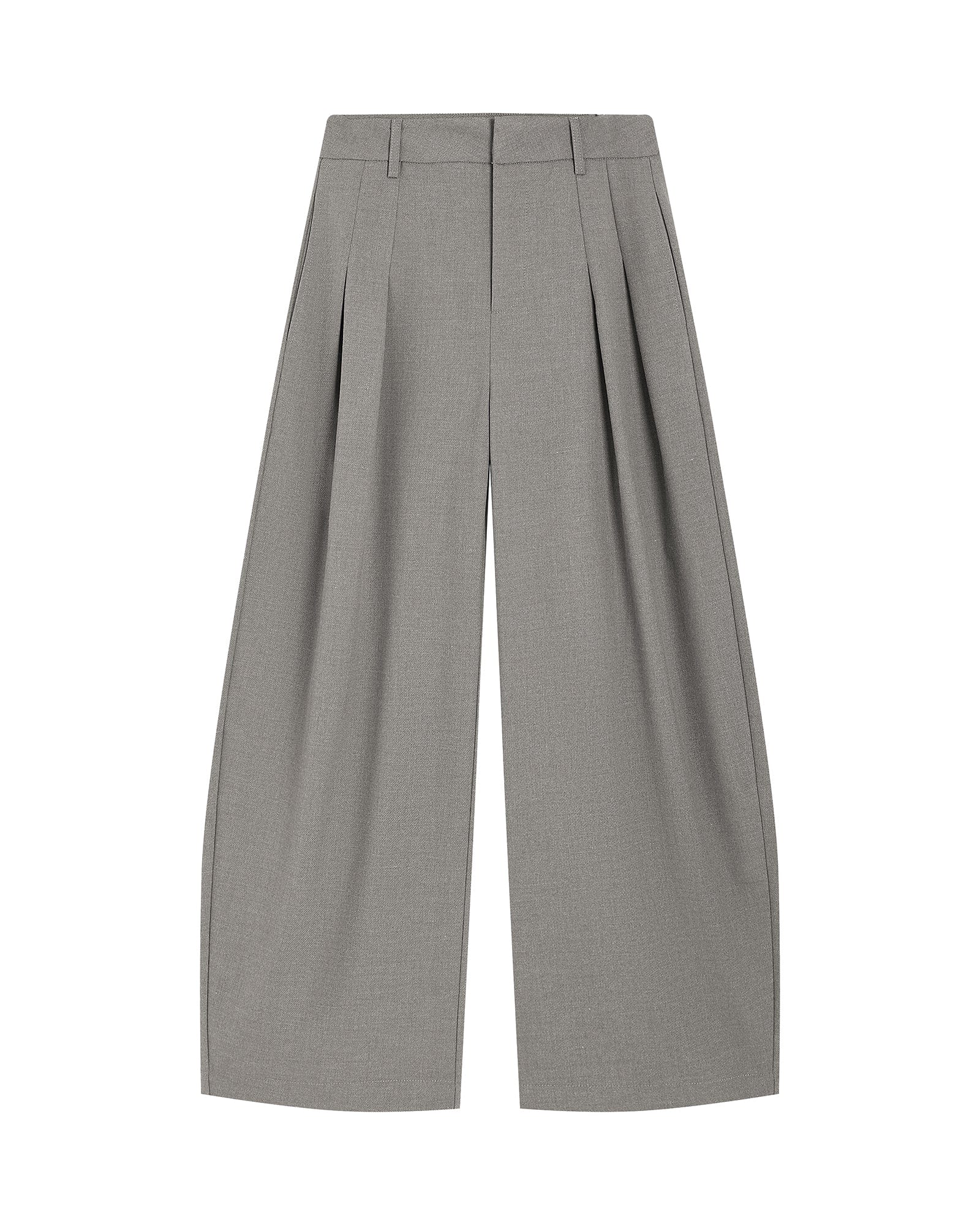 SAME FLOW Retro Wool-Blend Pleated Wide-Leg Trousers