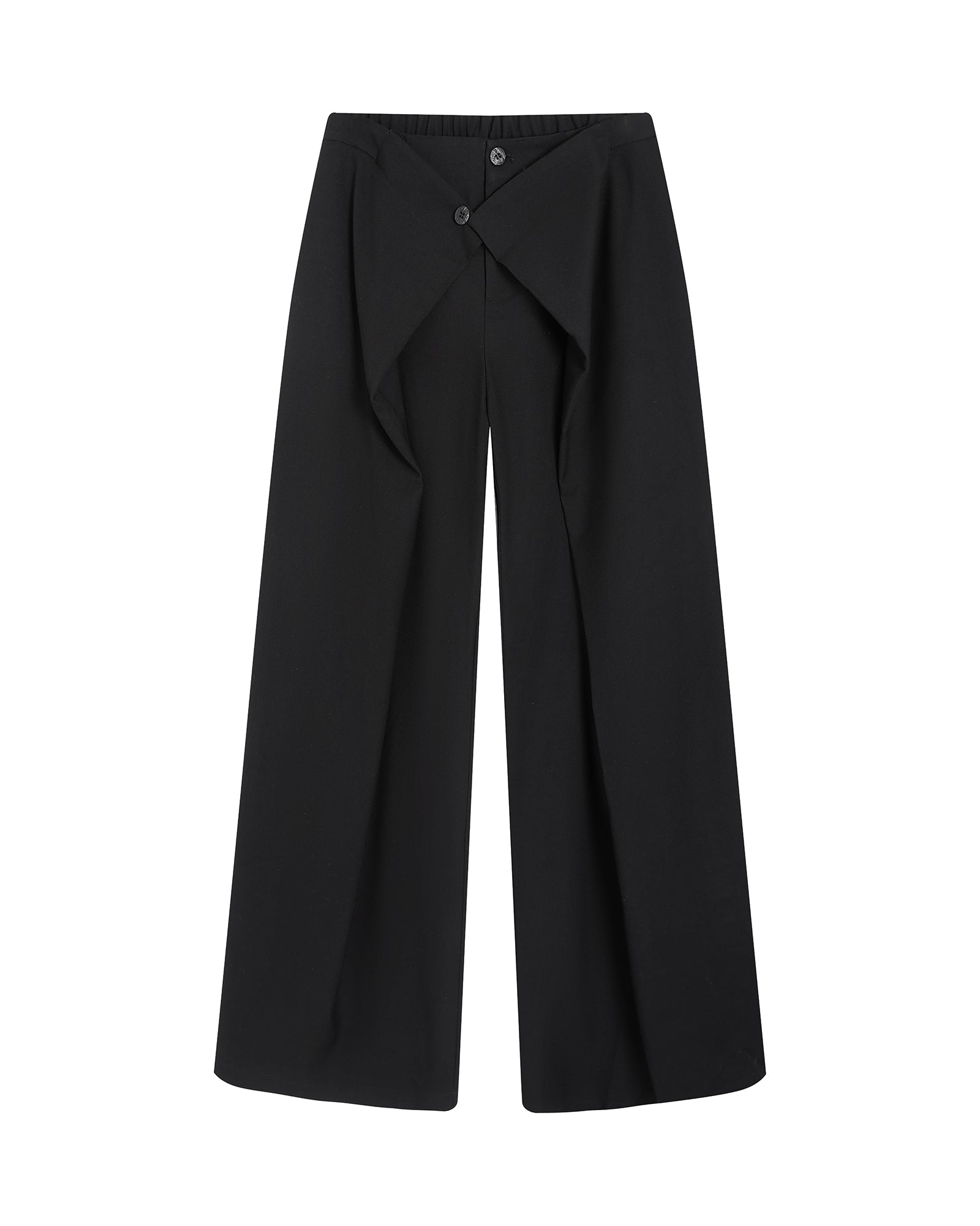 SAME FLOW Overlap Front Woolen Blend Kendo Trousers