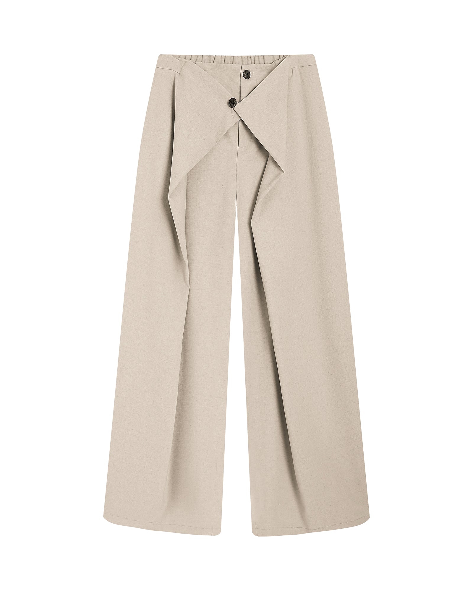 SAME FLOW Overlap Front Woolen Blend Kendo Trousers