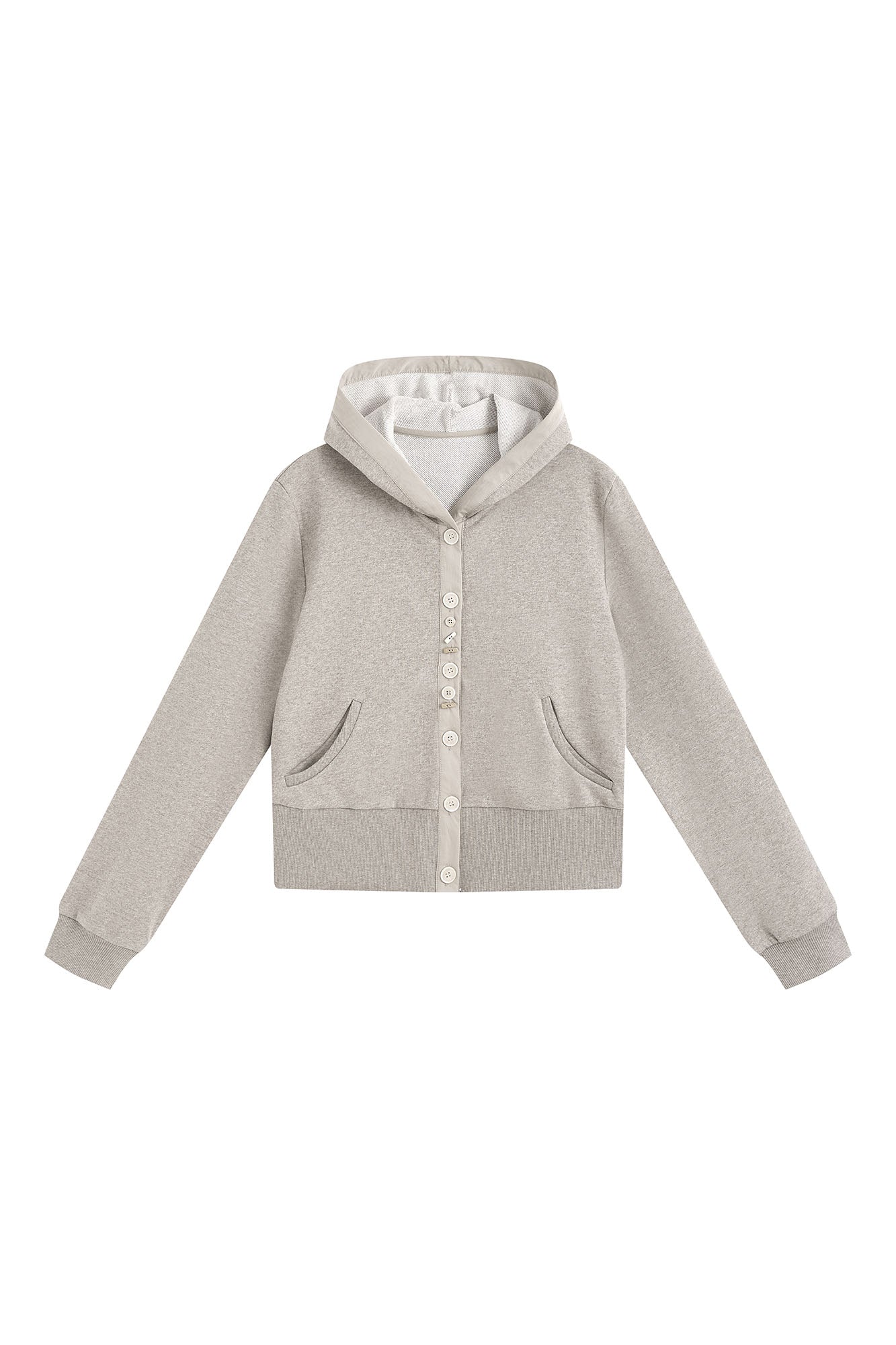 SAME FLOW Modern Cropped Botton-Up Hoodie