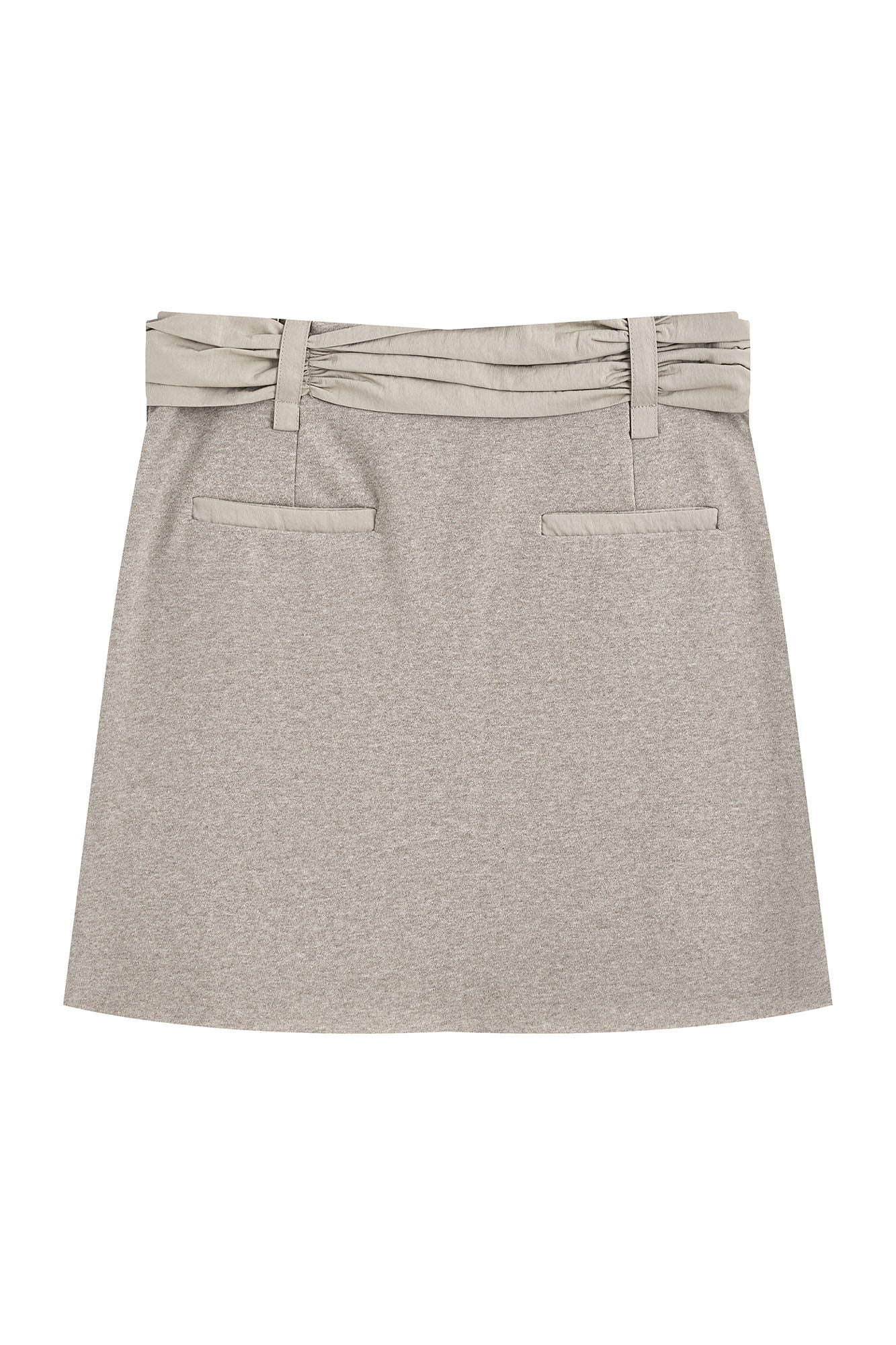 SAME FLOW Ruched Waistband Raw-Edge Pencil Skirt