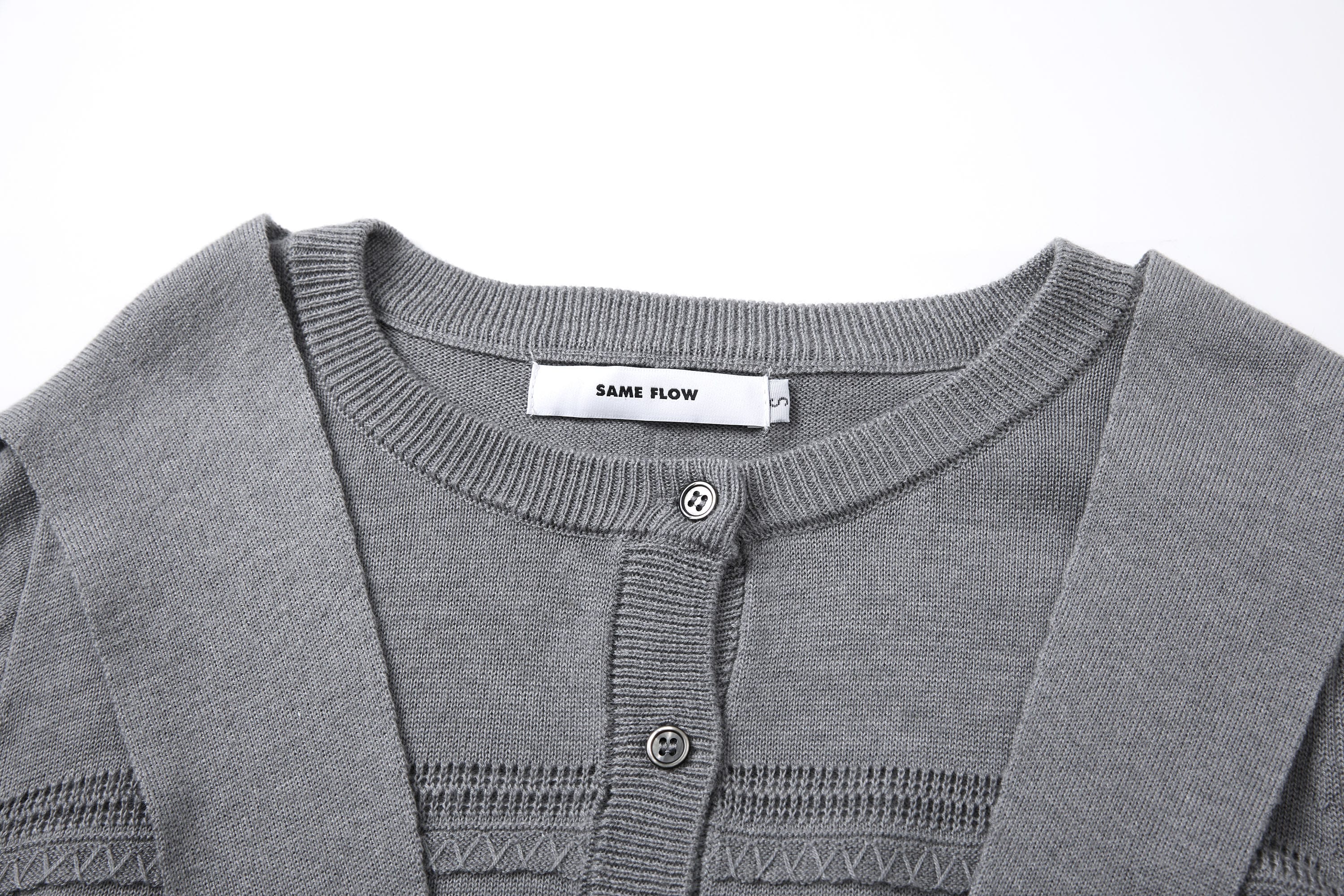 SAME FLOW Faux Layered Wool-Blend Cardigan