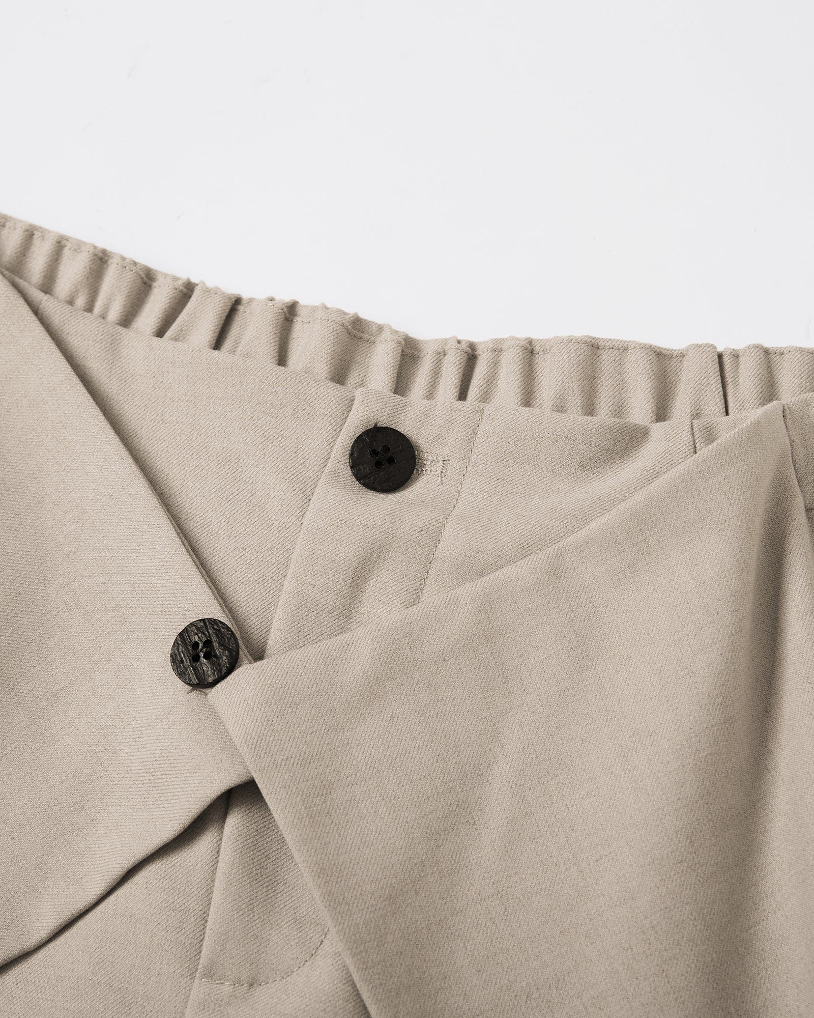 SAME FLOW Overlap Front Woolen Blend Kendo Trousers