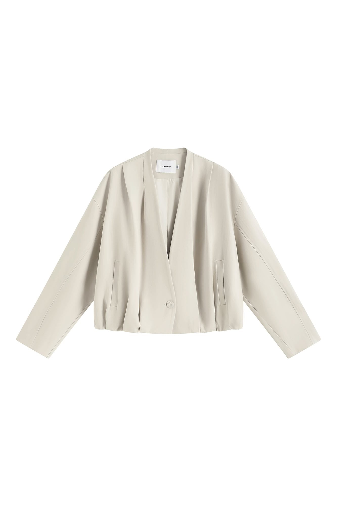 SAME FLOW Minimal V-Neck Pleated Jacket