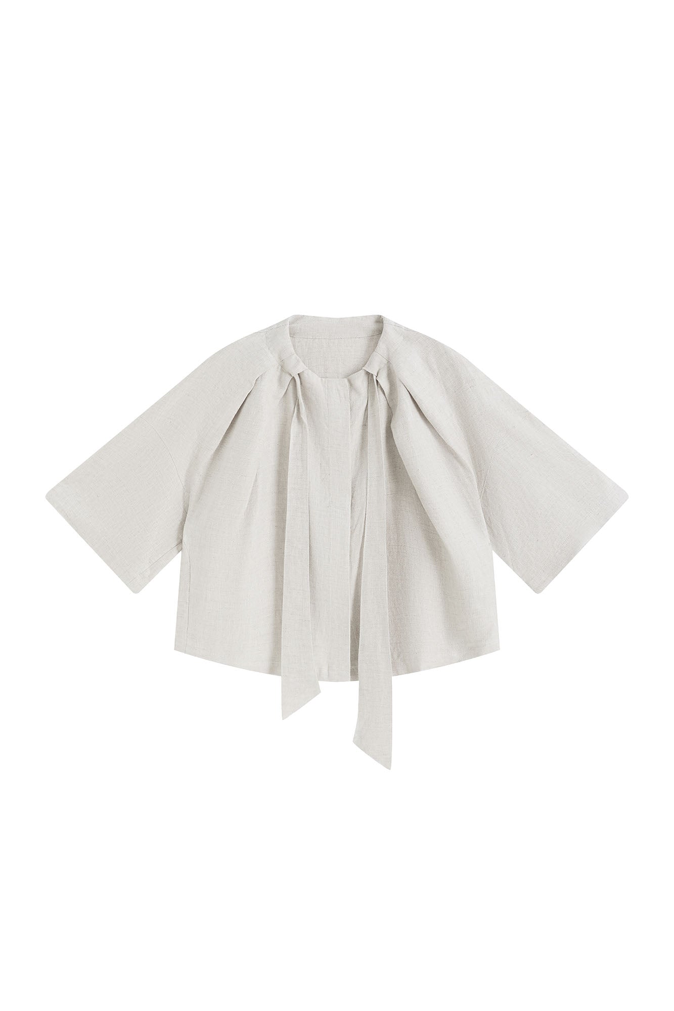 SAME FLOW Draped Linen Cocoon Shirt