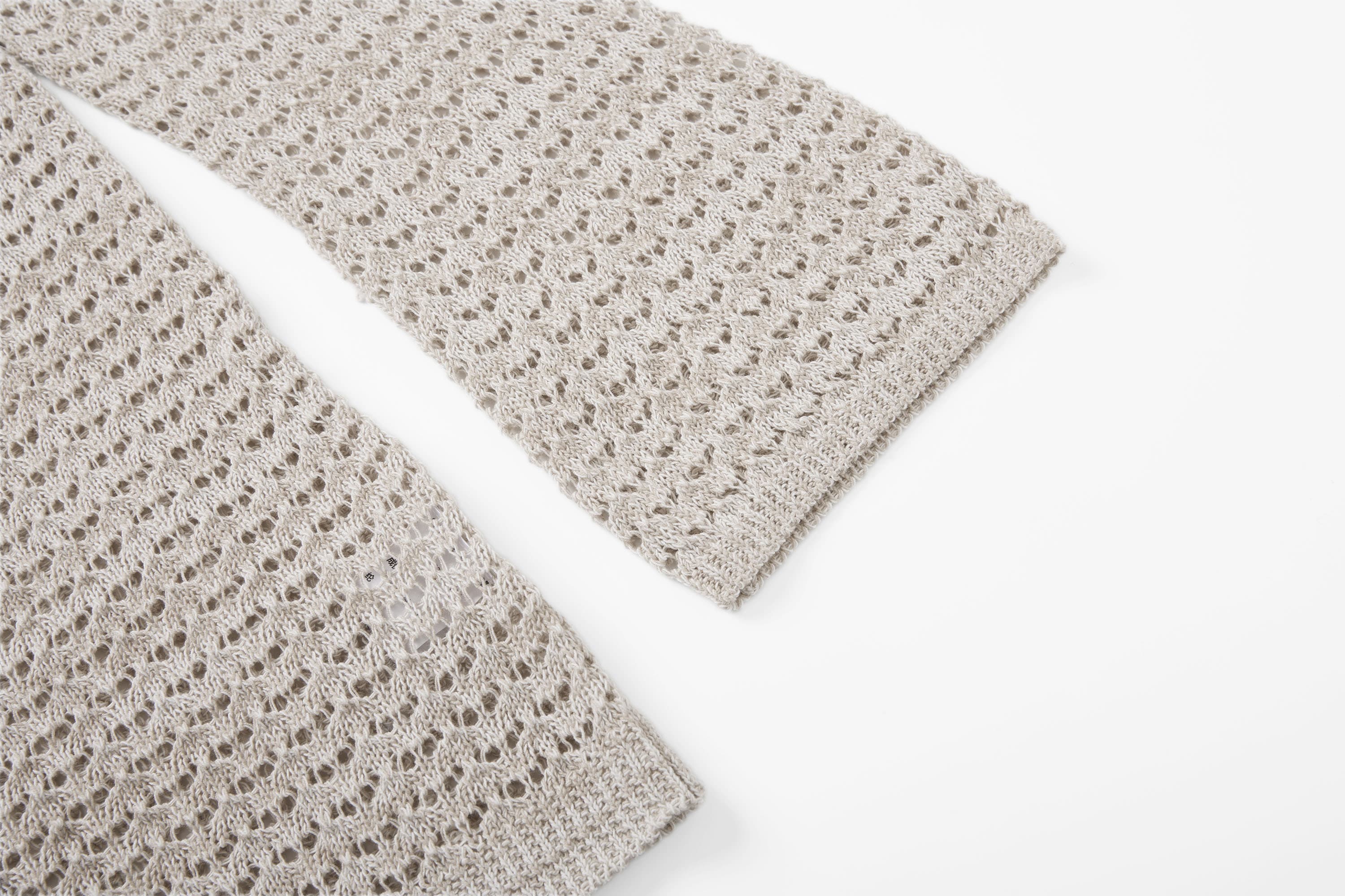 SAME FLOW Open-Knit Drawstring Oversized Sweater