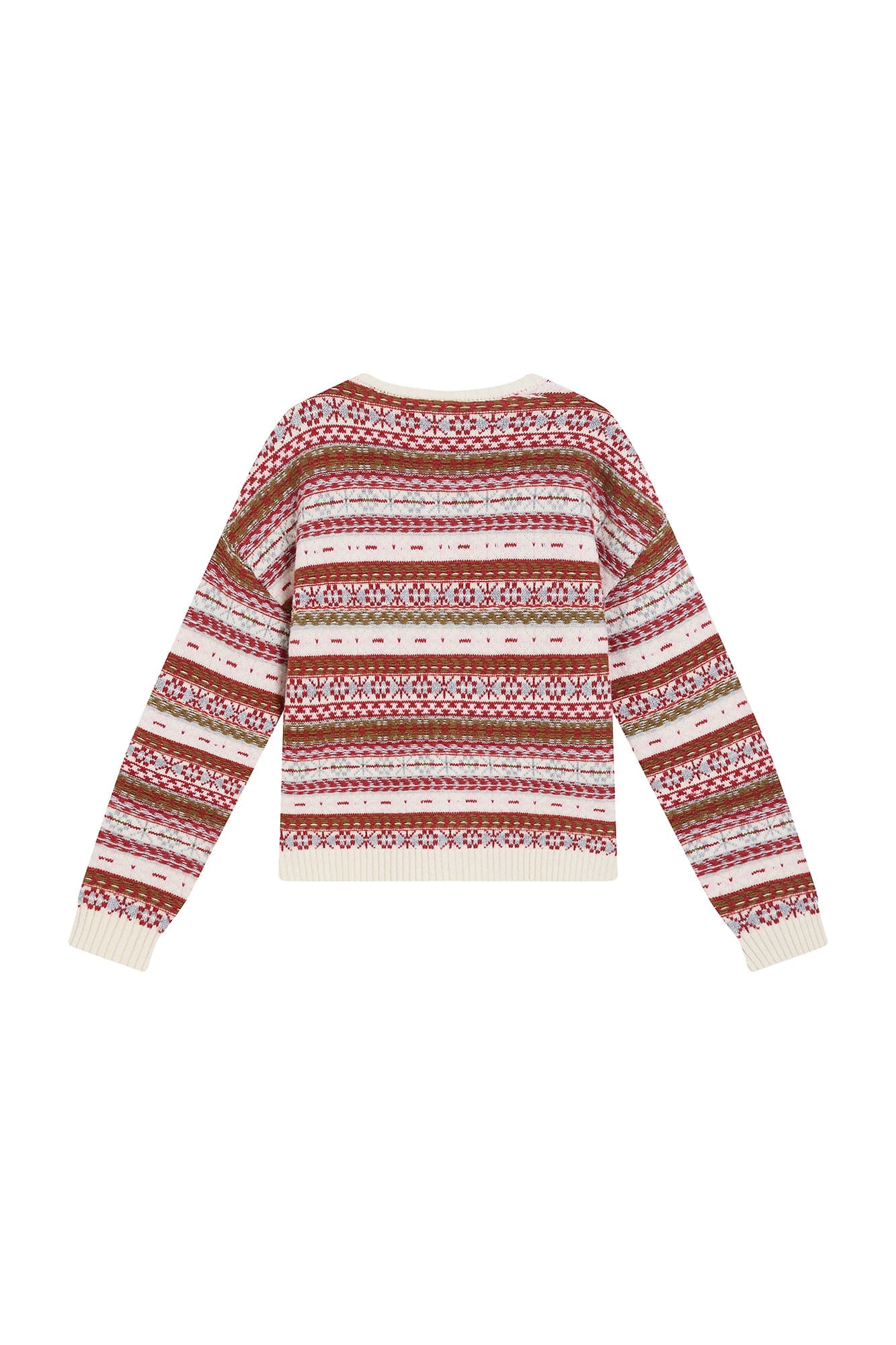 SAME FLOW Wool Fair Isle Knit Cardigan