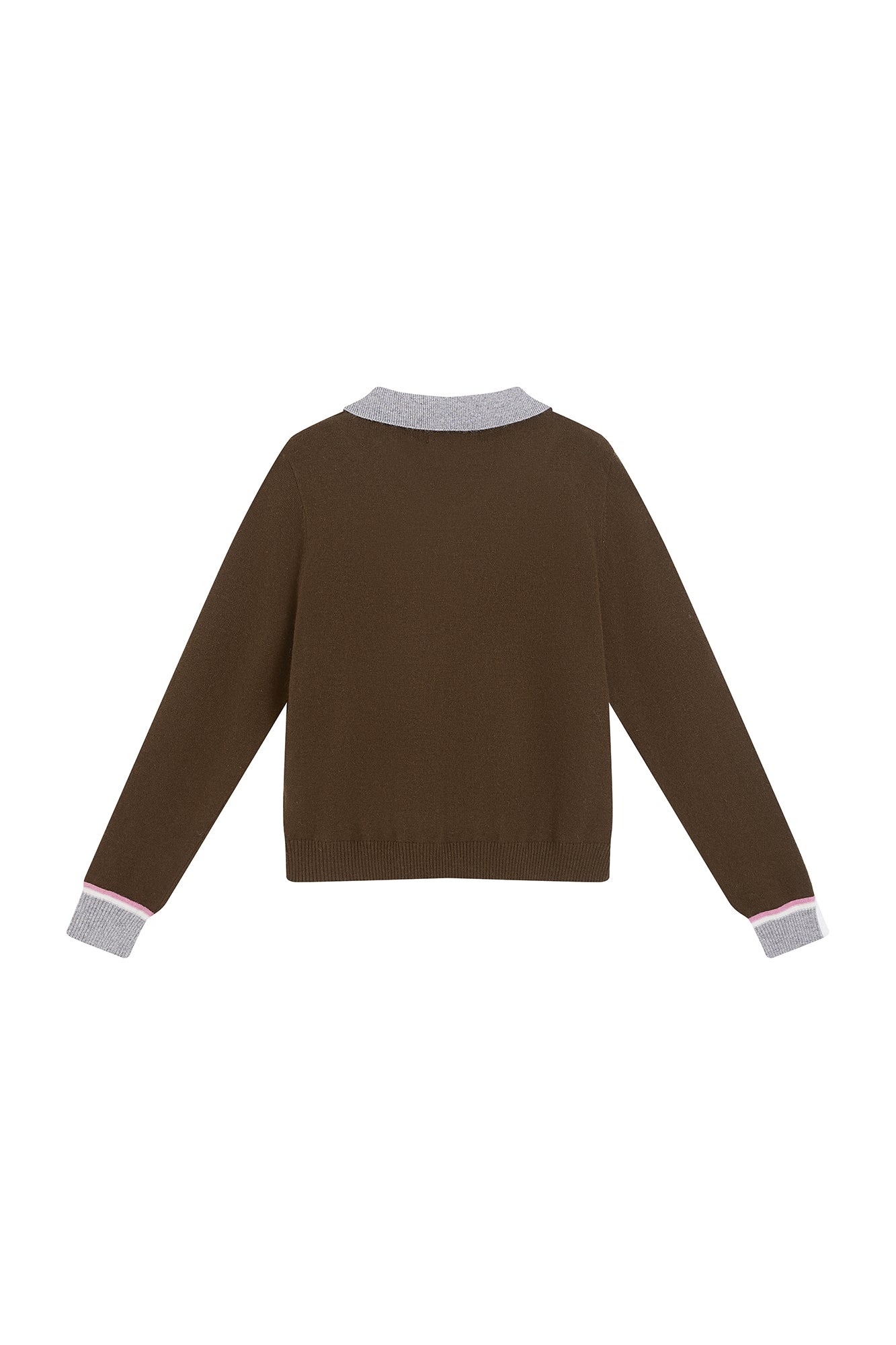 SAME FLOW Faux-Layered Knit Polo Sweater
