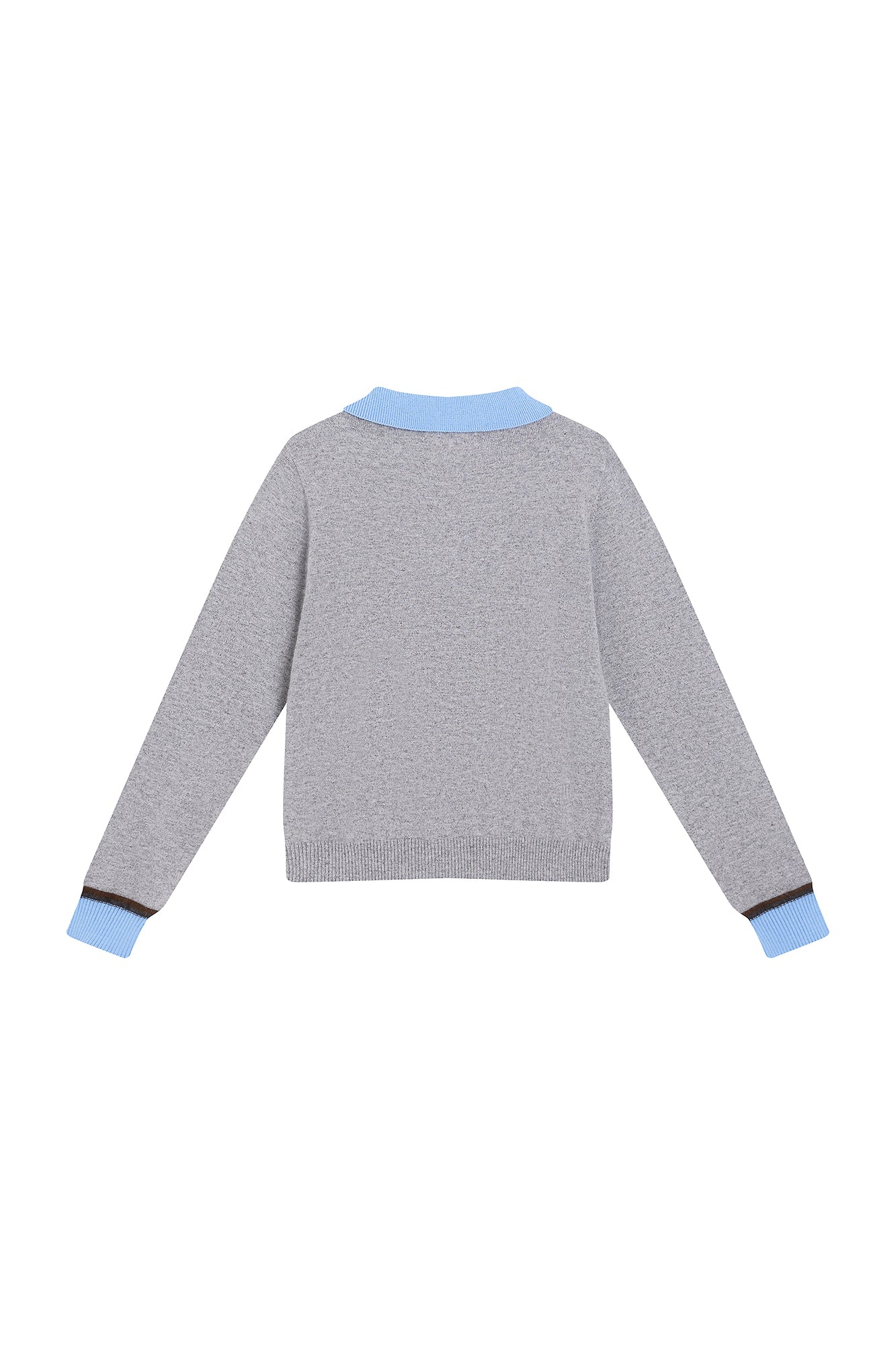 SAME FLOW Faux-Layered Knit Polo Sweater
