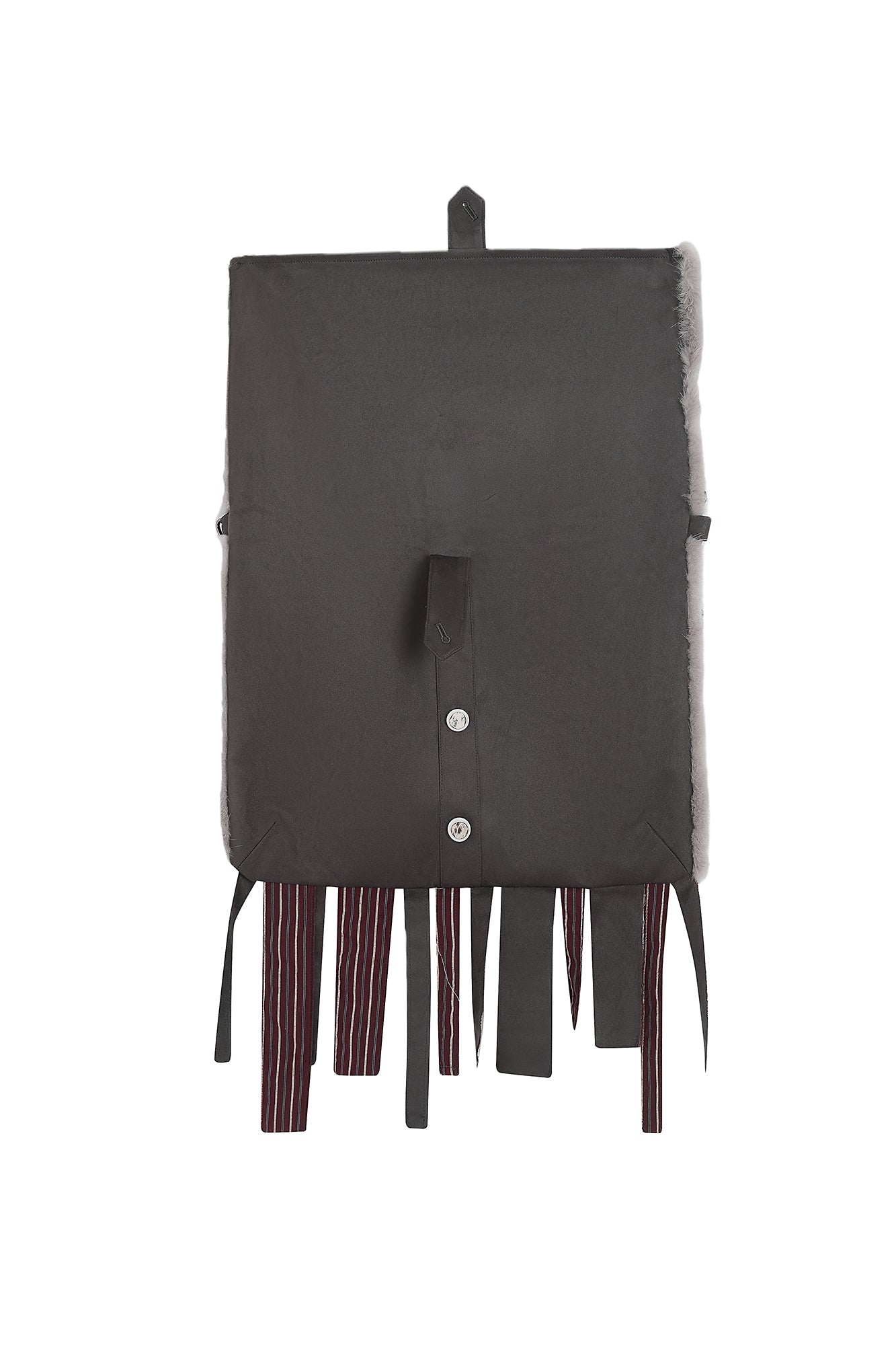 SAME FLOW Embroidered Faux Suede Fringe Messenger Bag