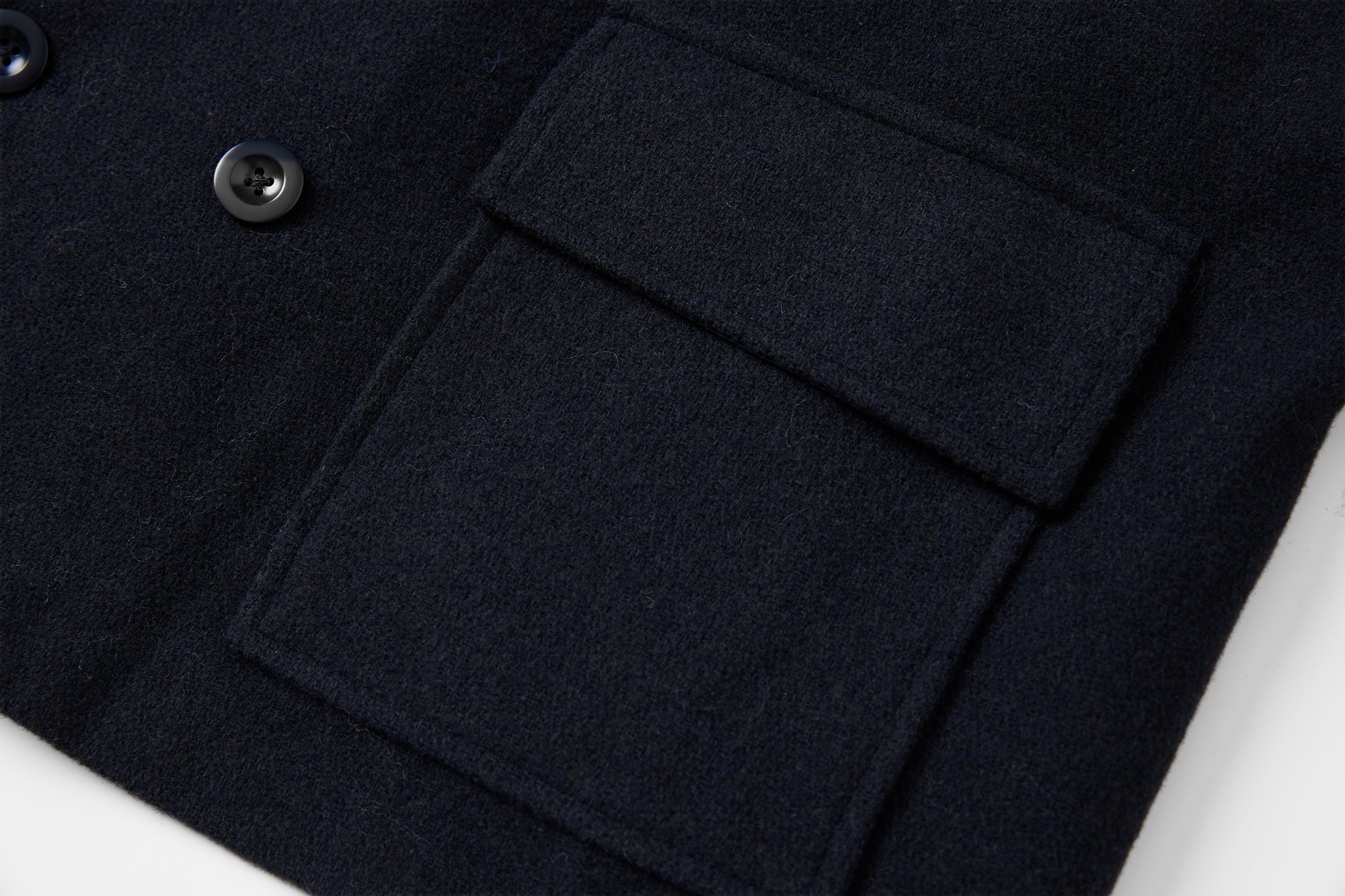 SAME FLOW Contrast Knit Collar Belt Wool-Blend Jacket