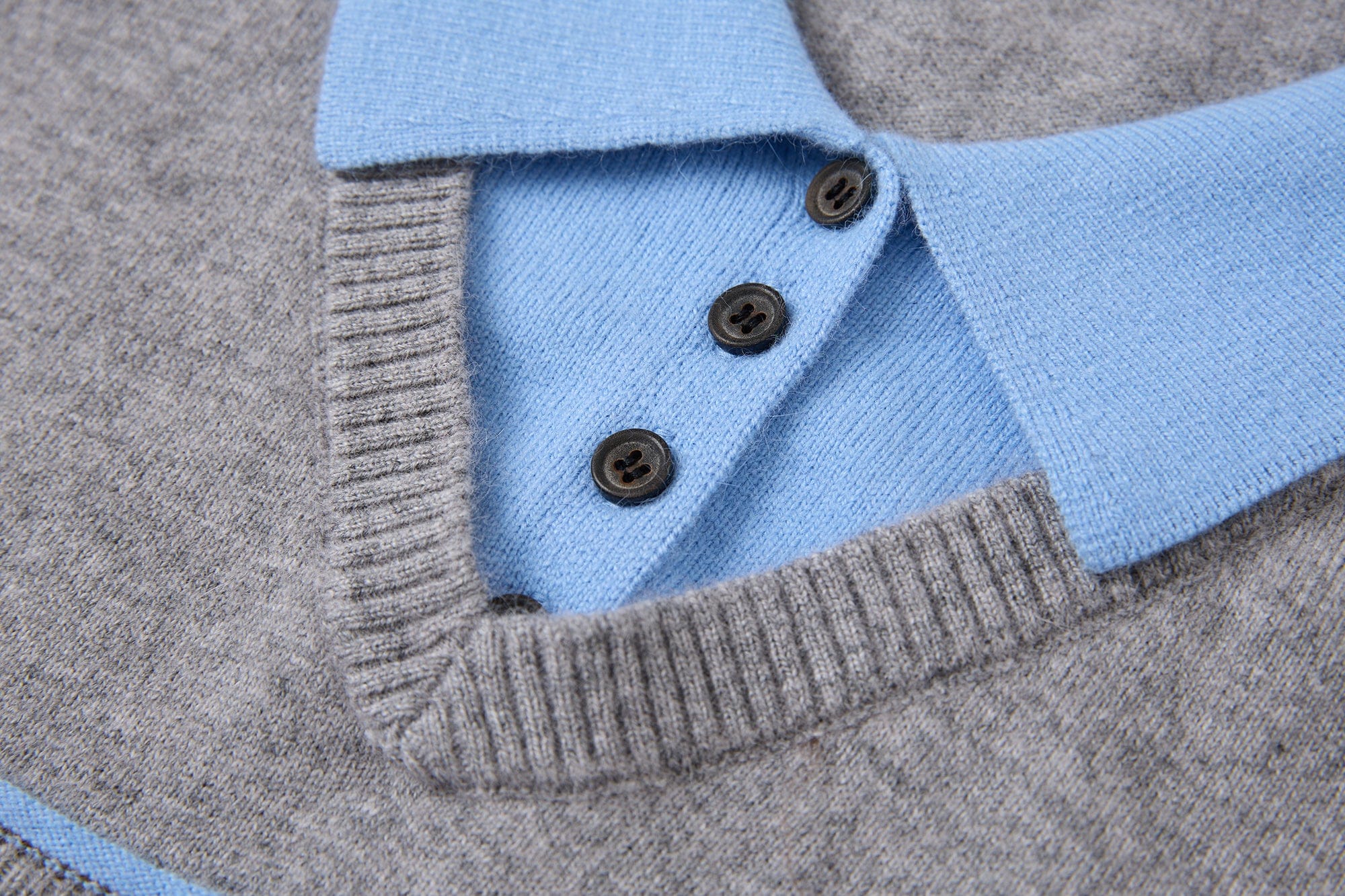 SAME FLOW Faux-Layered Knit Polo Sweater