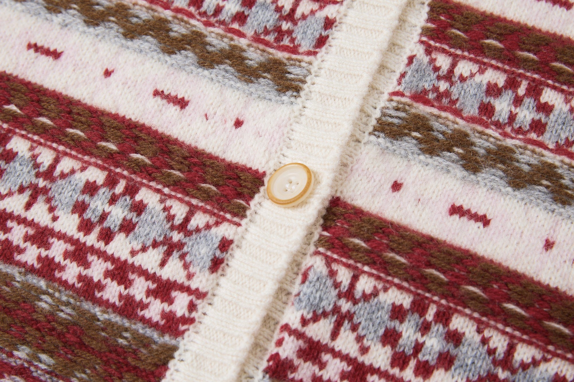 SAME FLOW Wool Fair Isle Knit Cardigan