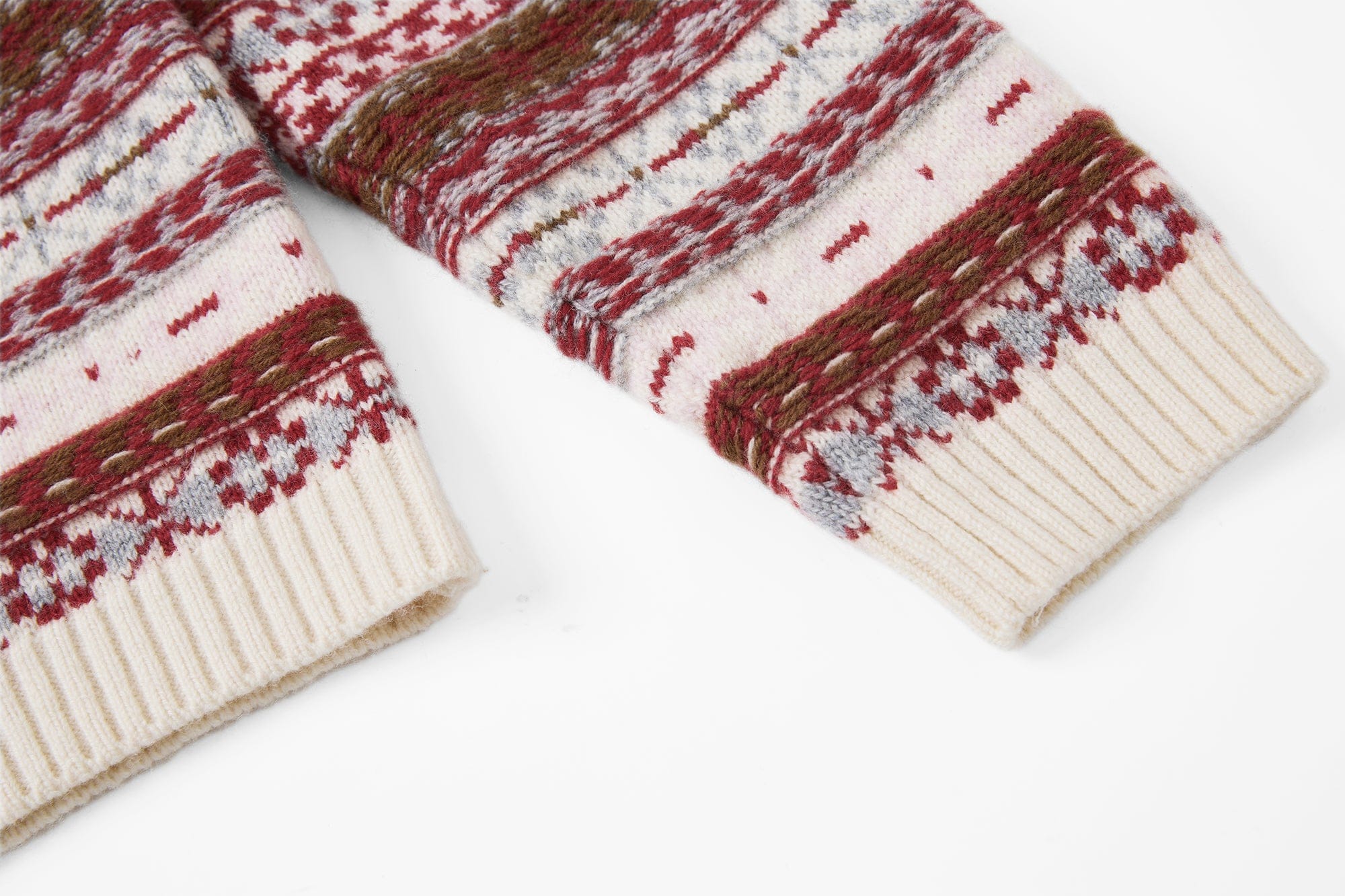 SAME FLOW Wool Fair Isle Knit Cardigan