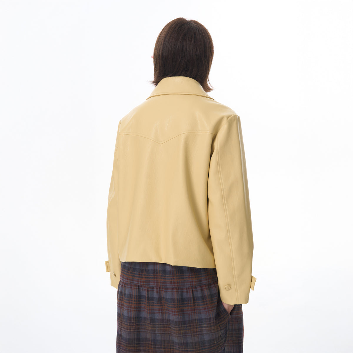 HSUSE Retro Double-Breasted Faux Leather Jacket
