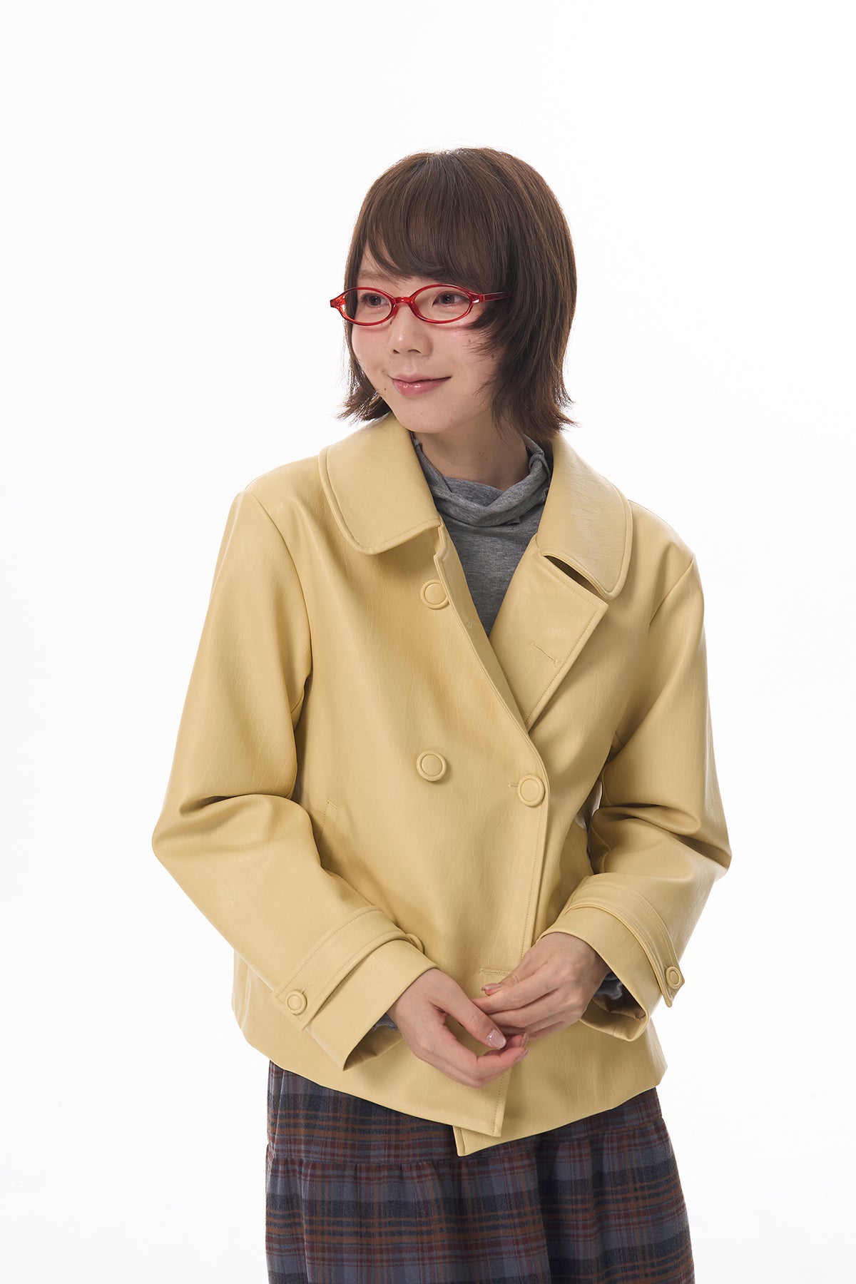 HSUSE Retro Double-Breasted Faux Leather Jacket