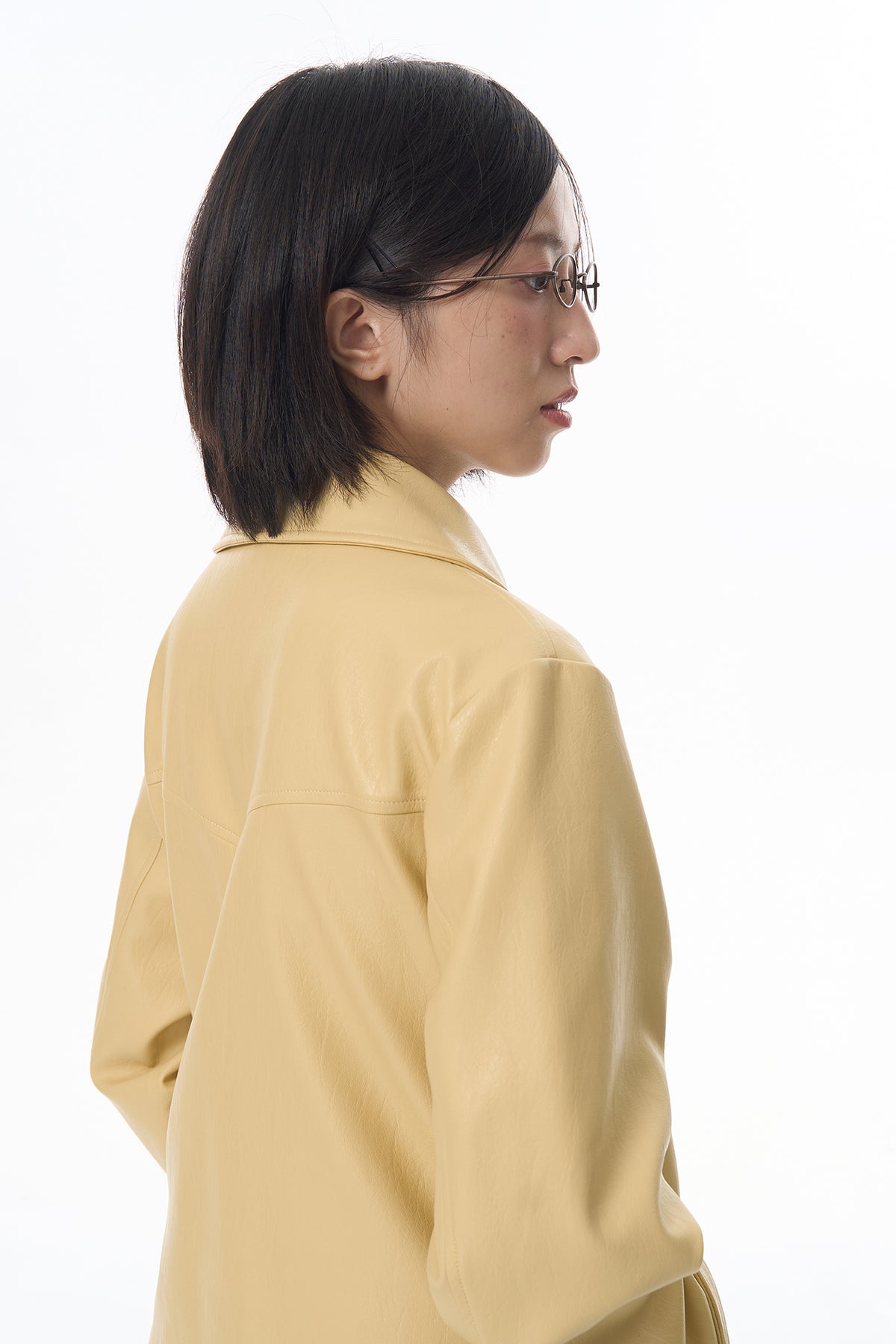 HSUSE Retro Double-Breasted Faux Leather Jacket
