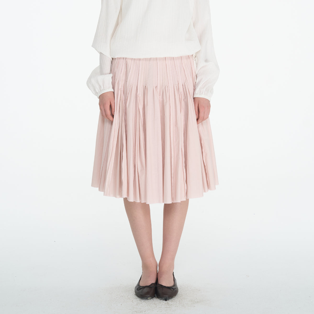 HSUSE Sculpted Pleat Flared Skirt