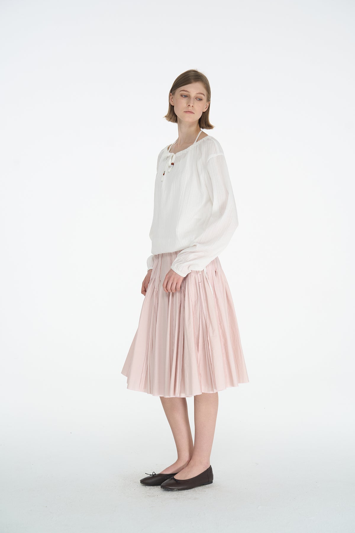 HSUSE Sculpted Pleat Flared Skirt