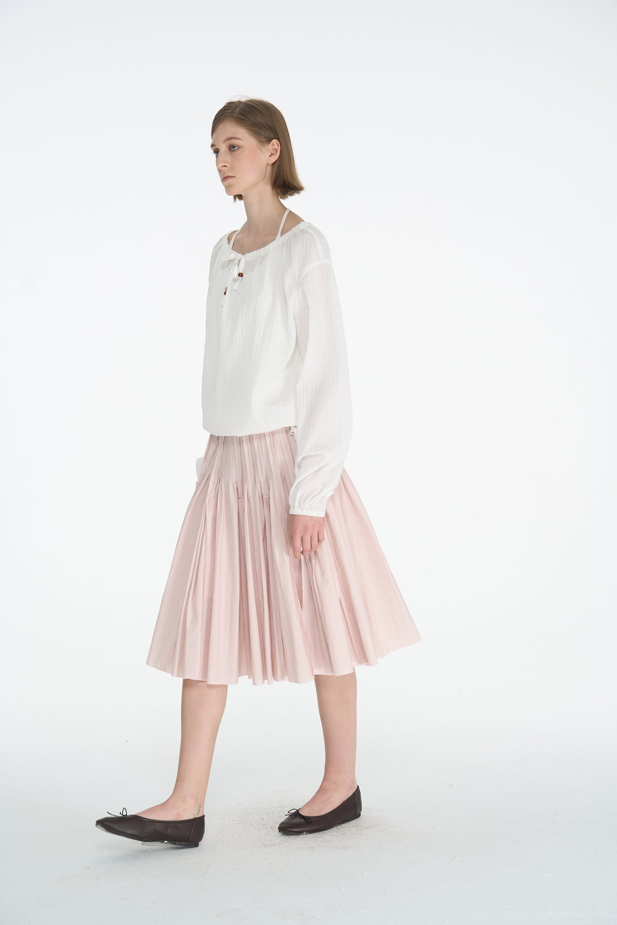 HSUSE Sculpted Pleat Flared Skirt