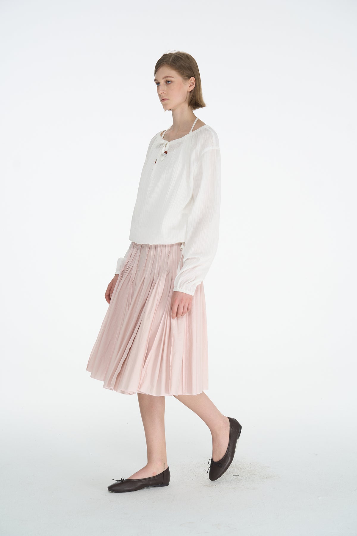 HSUSE Sculpted Pleat Flared Skirt