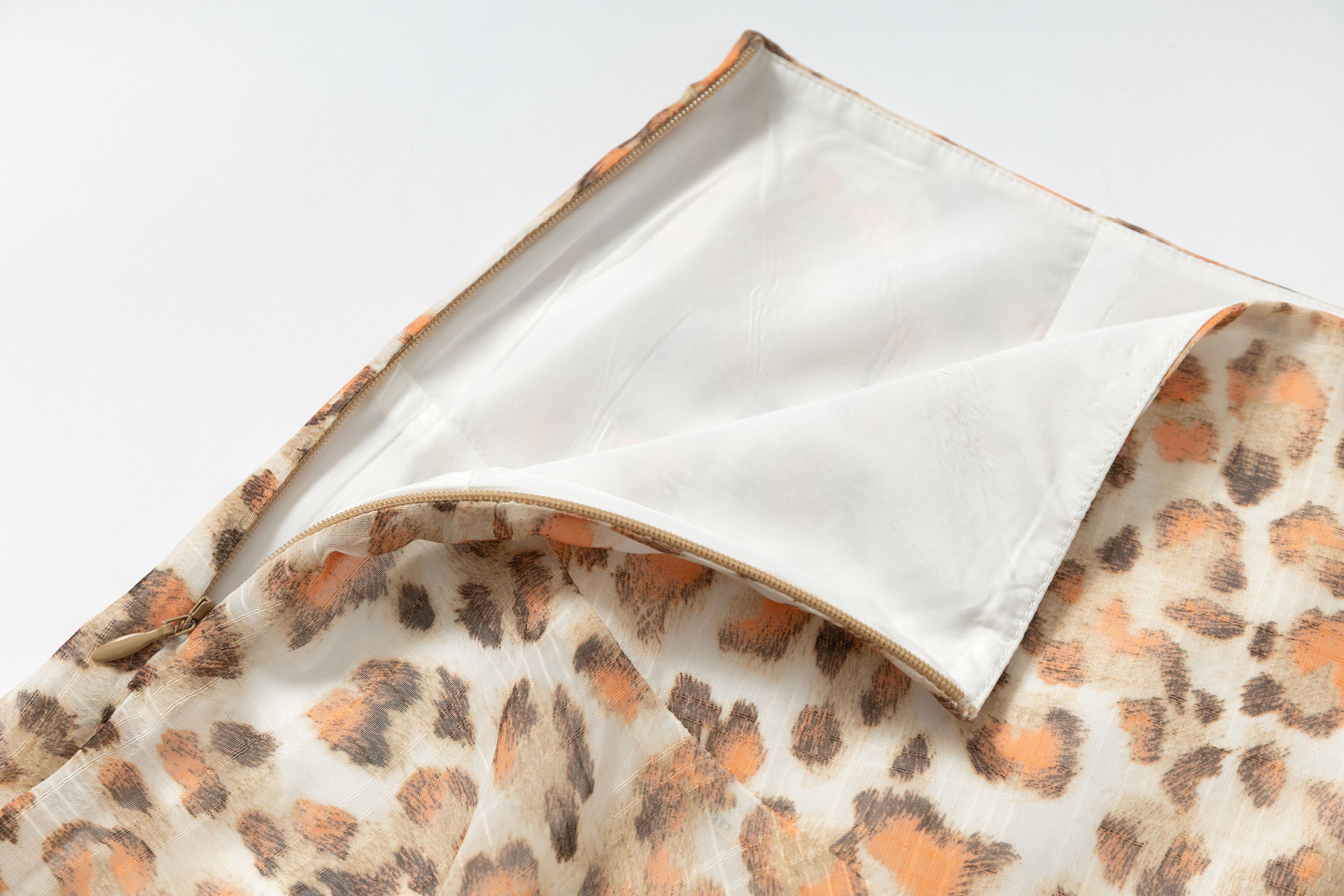 MUSE NAPS Irregular Leopard Print Flowy Midi Skirt