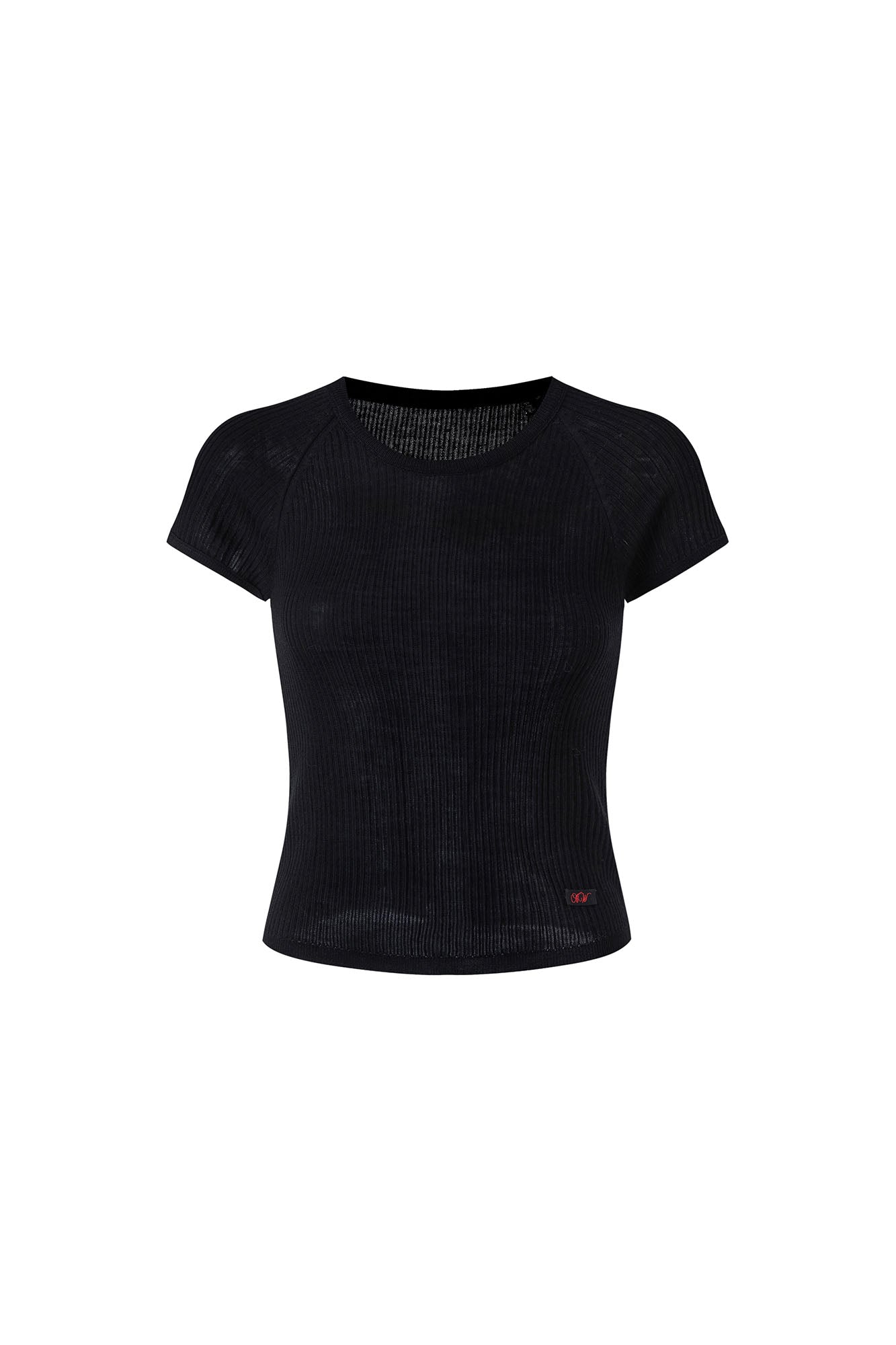 ARTIFICIAL WORLD Ribbed Slim Cropped T-Shirt