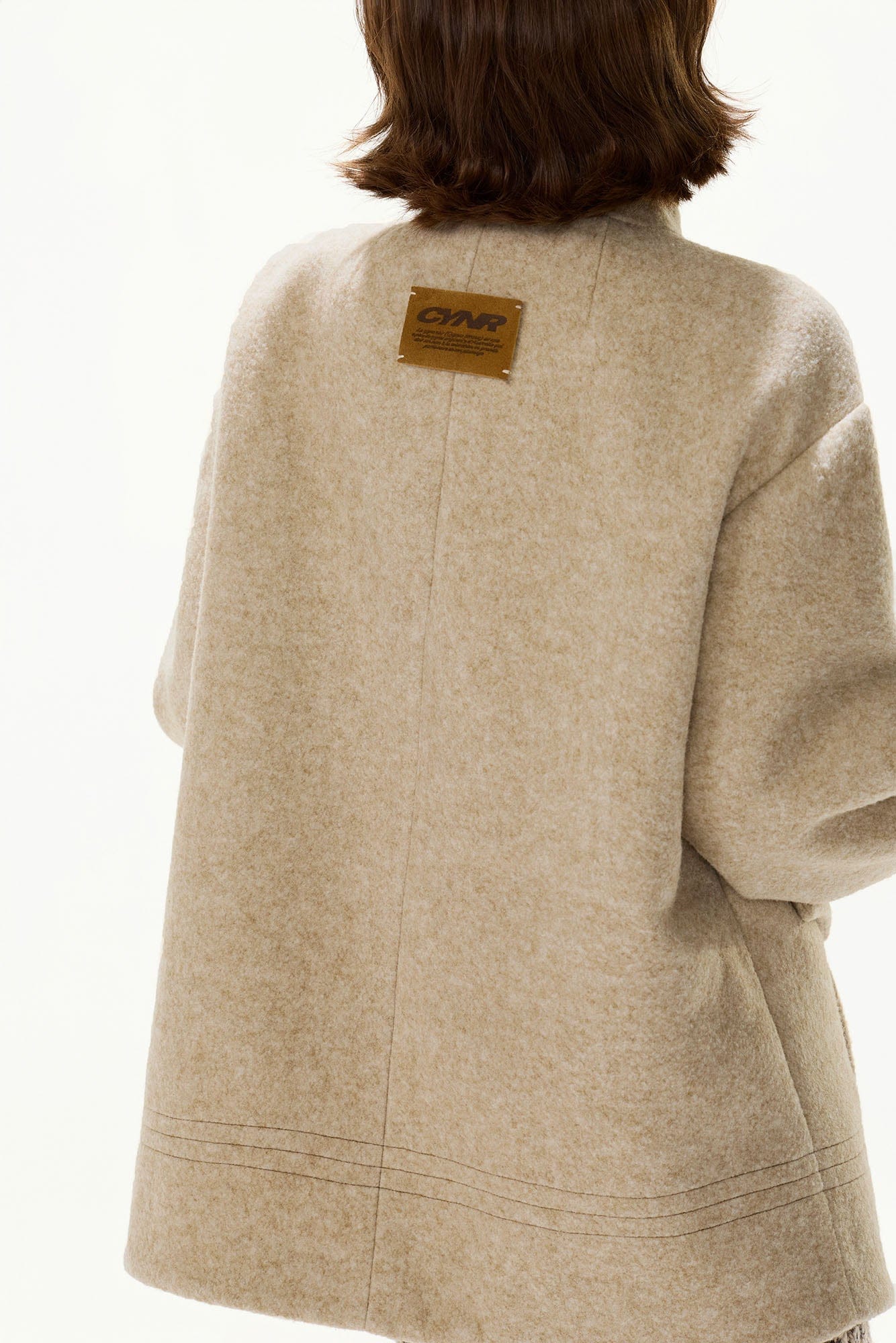 CYNR Contrast Trim Wool-Blend Stitched Jacket