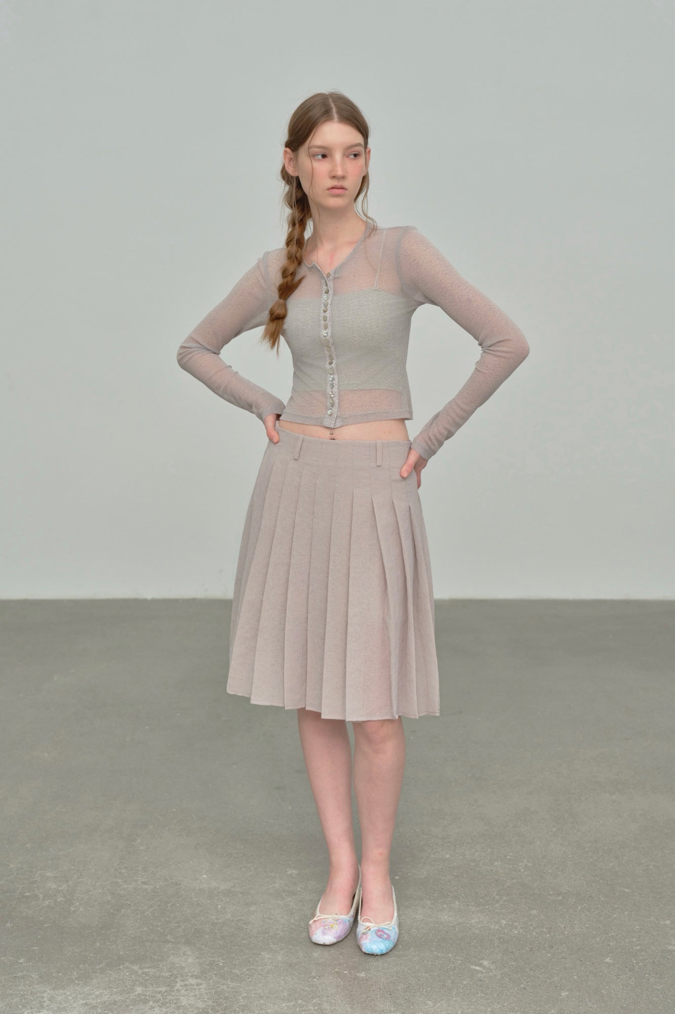 CHICCHICK Sheer Button-Up Cardigan