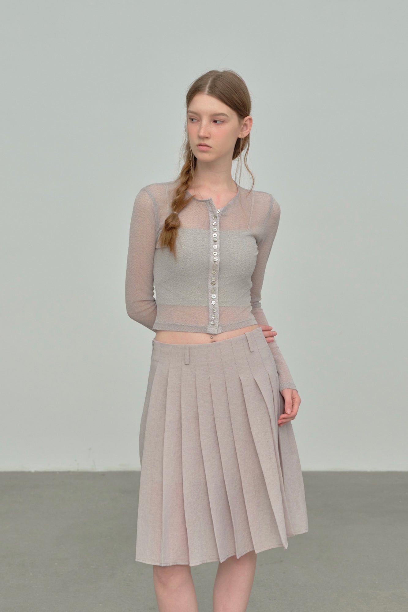 CHICCHICK Sheer Button-Up Cardigan