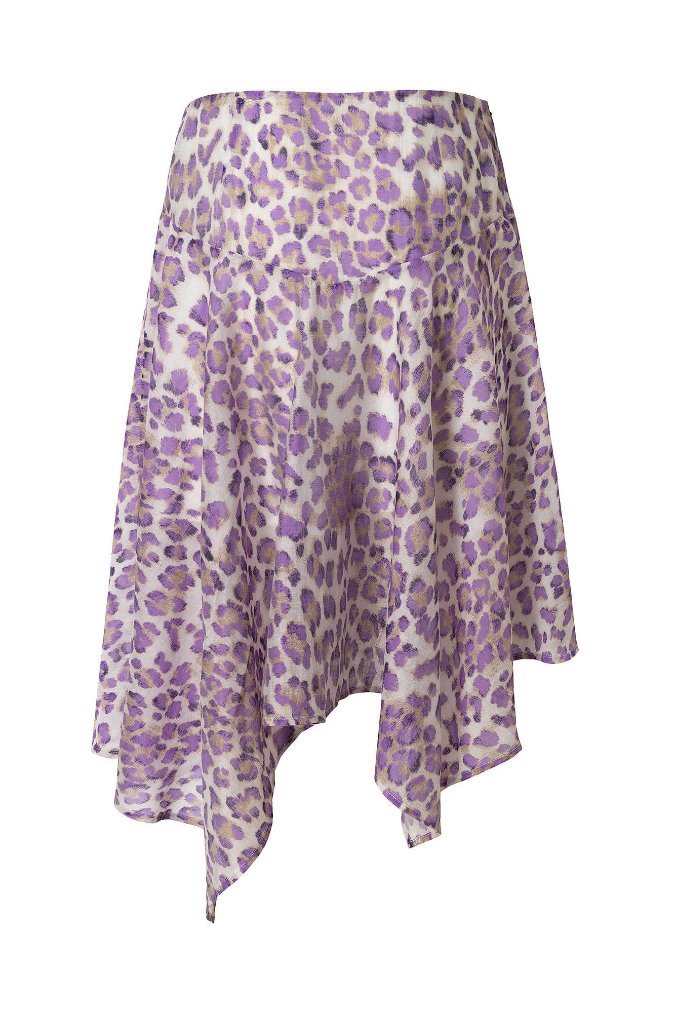 MUSE NAPS Irregular Leopard Print Flowy Midi Skirt