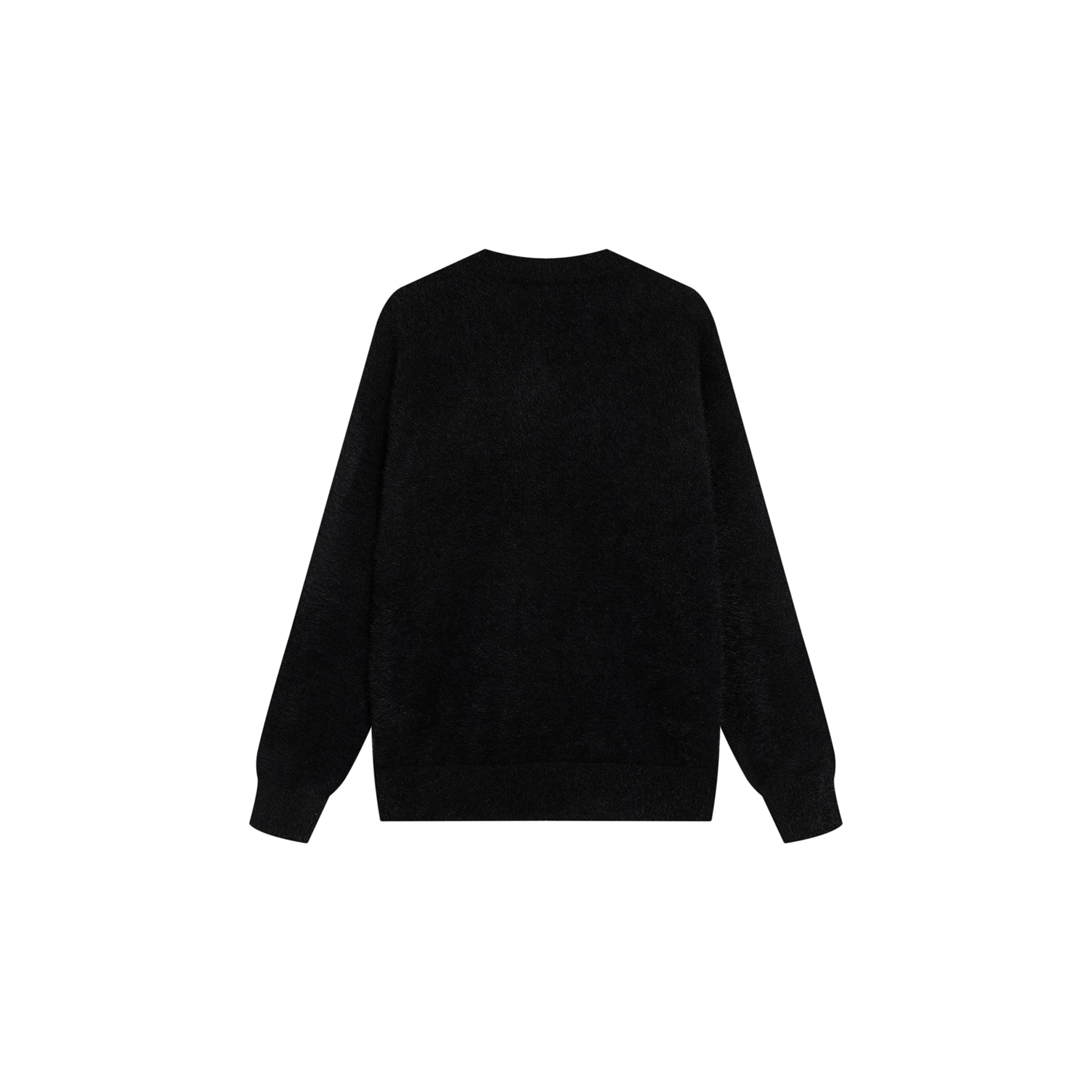 FAYCHUI Contrast Star Jacquard Fuzzy Sweater